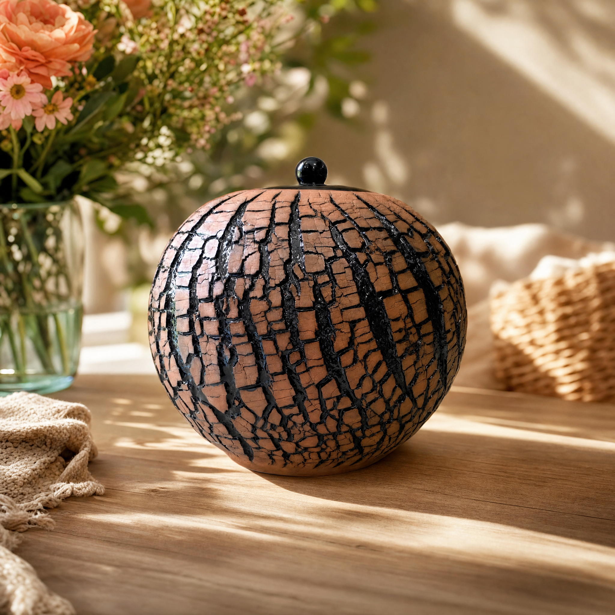 Handmade Cremation Urn "Aurea" - Large Urn for Human Ashes | Pottery Wheel Urn - Pulvis Art Urns