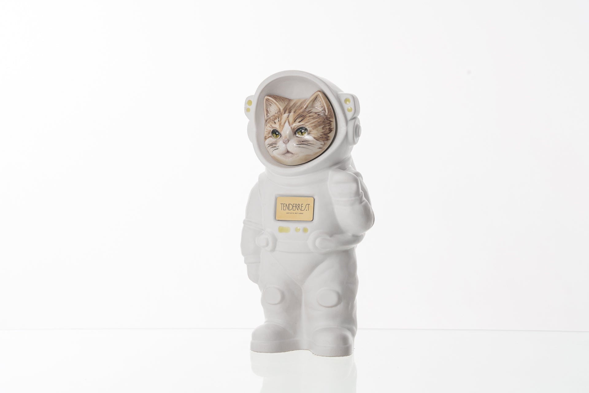 Pulvis Art Urns Pet Cremation Urn Helios / White Matte / No Hand Decorated Pet Urn - Cat | Ceramic Handmade Figure