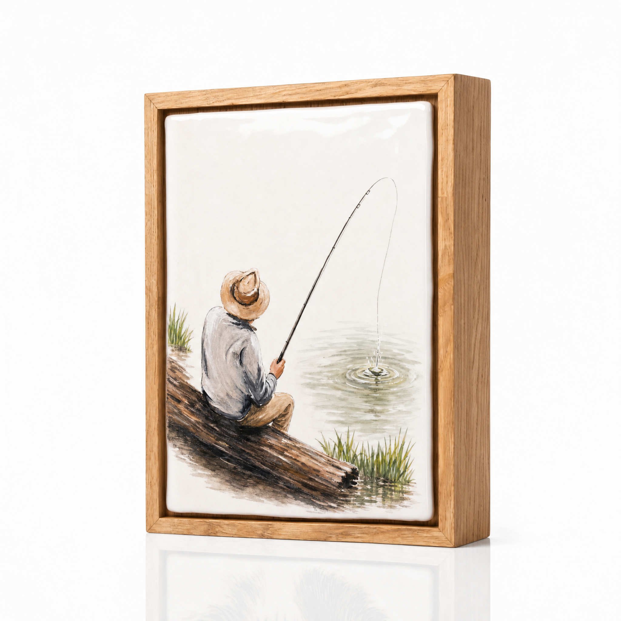 Pulvis Custom Human ashes Urn ~ Moment In Time - Hand Decorated Ceramic Tile | Wall Mounted | Frame Urn