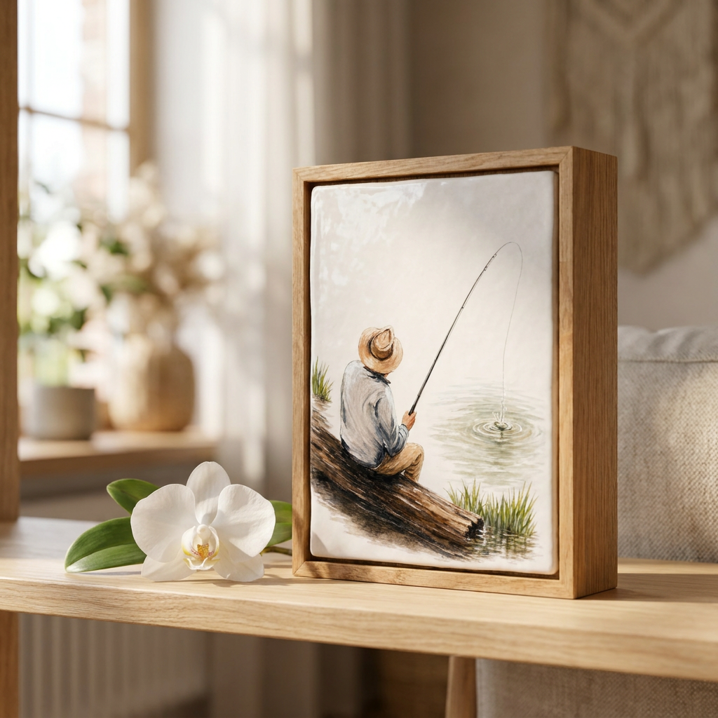 Pulvis Custom Human ashes Urn ~ Moment In Time - Hand Decorated Ceramic Tile | Wall Mounted | Frame Urn