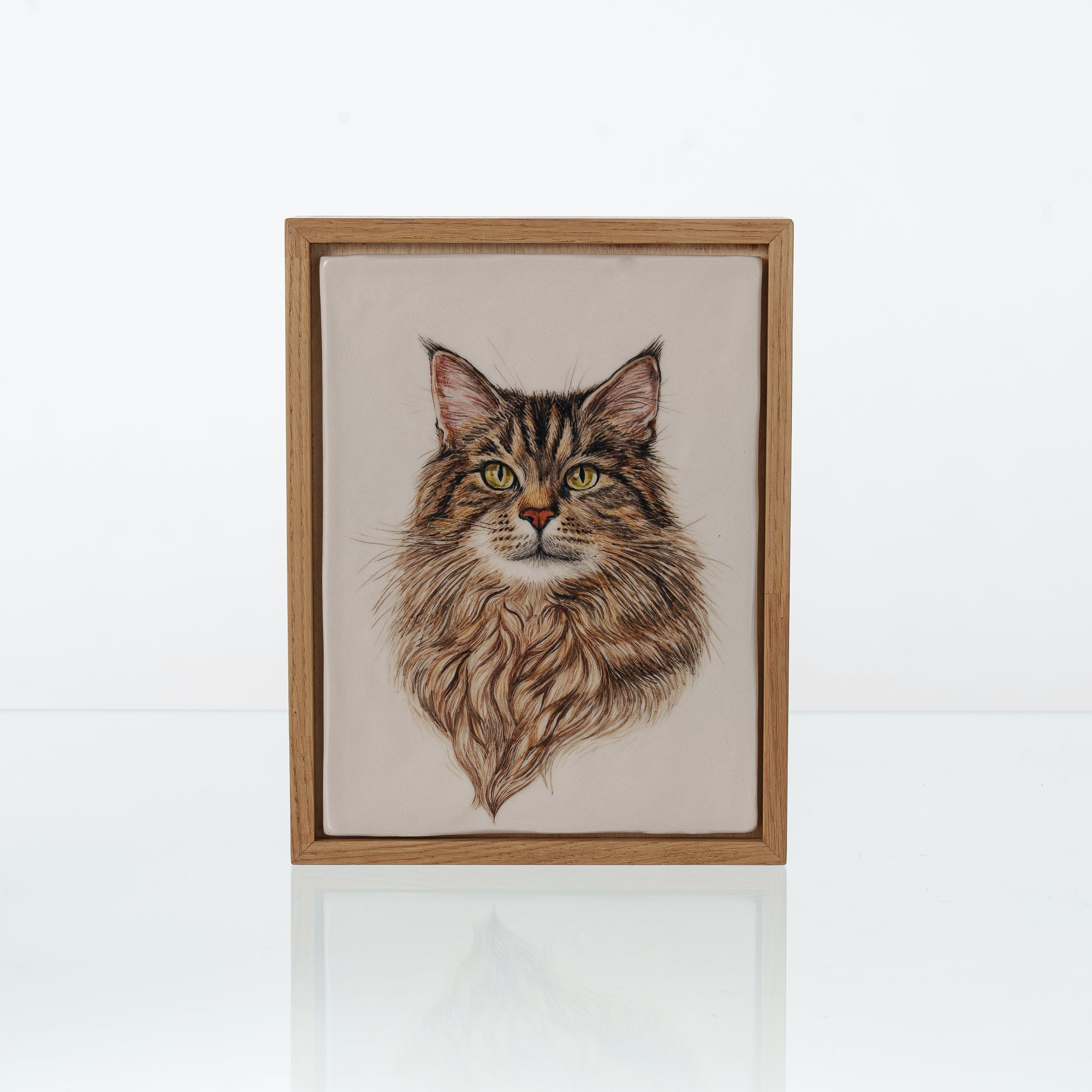 Pulvis Art Urns Custom Pet Urn - Moment In Time - Hand Decorated Ceramic Tile | Wall Mounted | Frame Urn