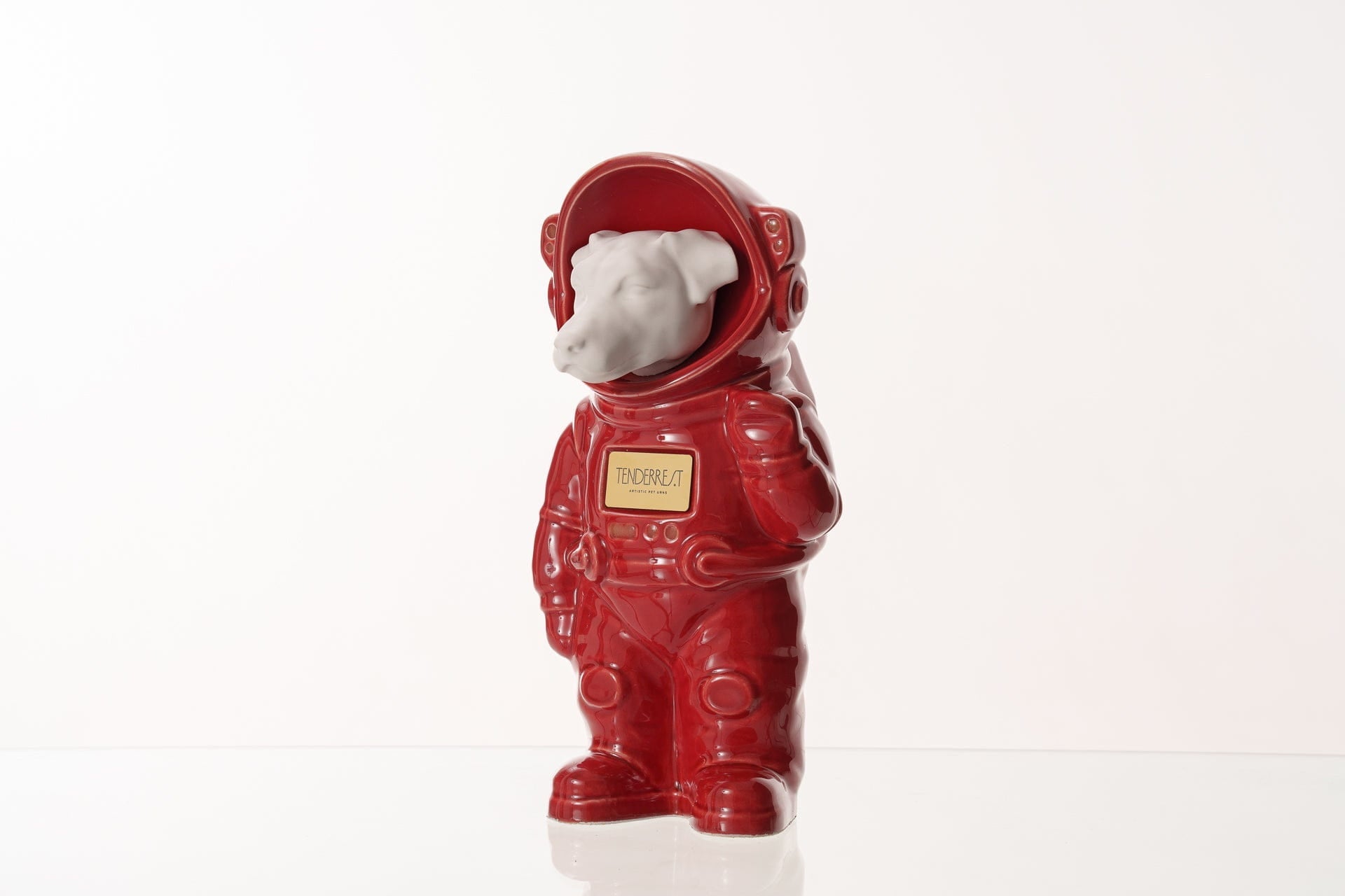 Pulvis Art Urns Pet Cremation Urn Red / White Matte / Yes (+$50) Dog Cremation Urn Jack Russell - Customizable Figure | Ceramic Pet Urn