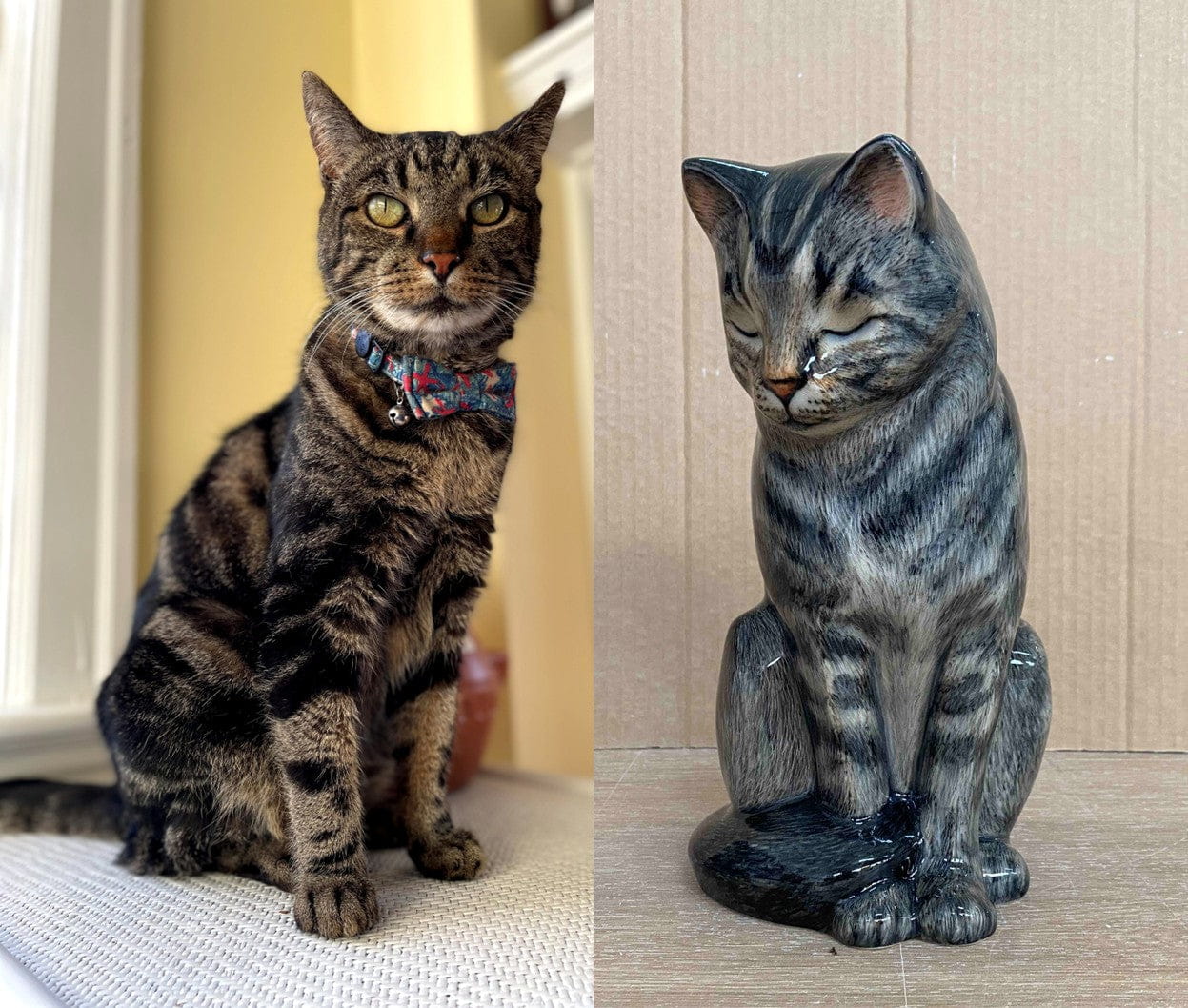 Custom Decorated Pet Urns by Photo By Pulvis Art Urns. Handmade Cremation Urns