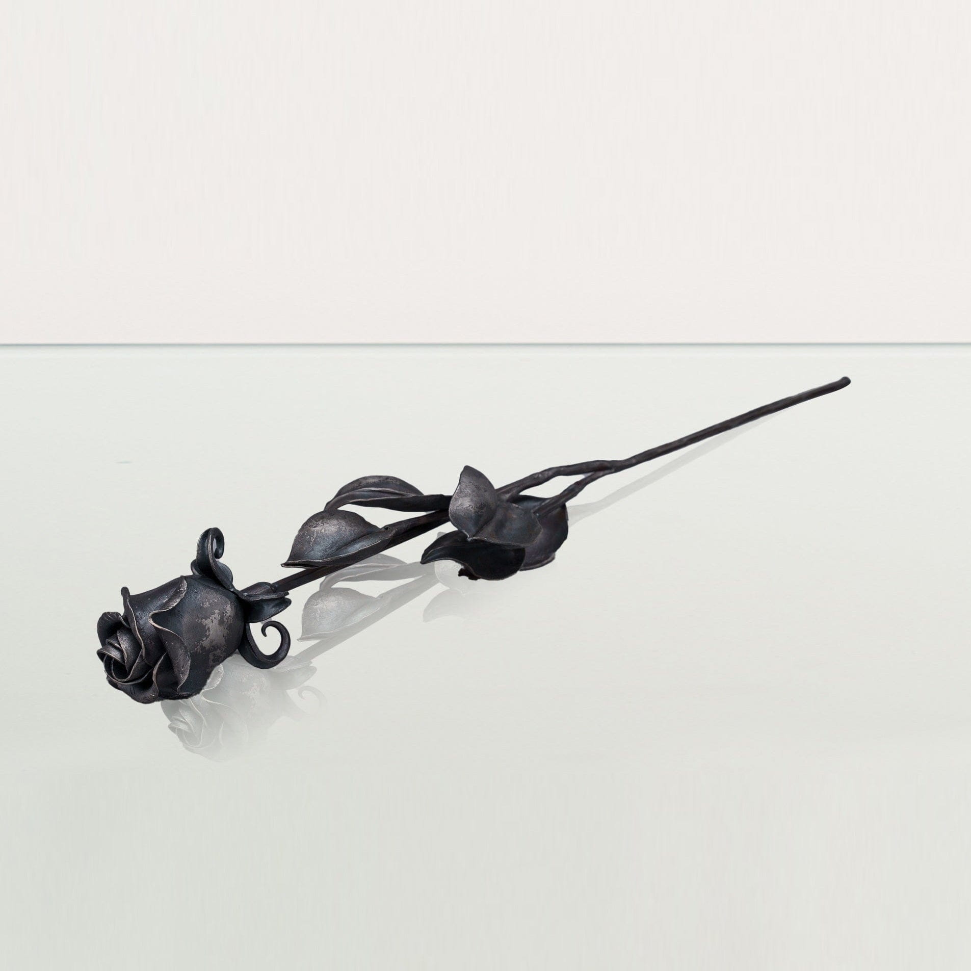 Pulvis Art Urns Accessories Forged Iron Rose Sculpture - Handwrought | Memorial Accessory