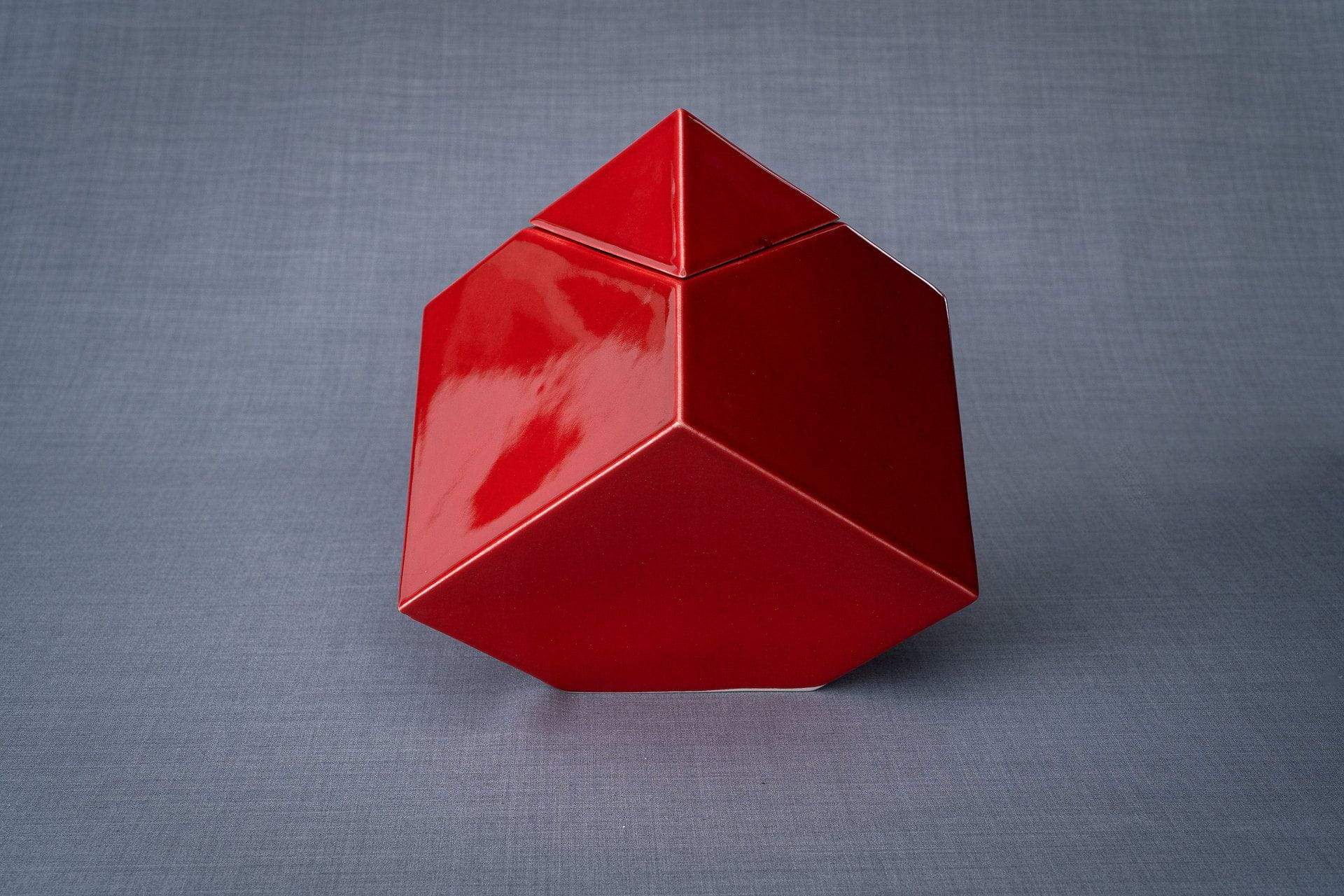 Abstract Handmade Cremation Urn for Ashes - Large | Red | Ceramic - Pulvis Art Urns