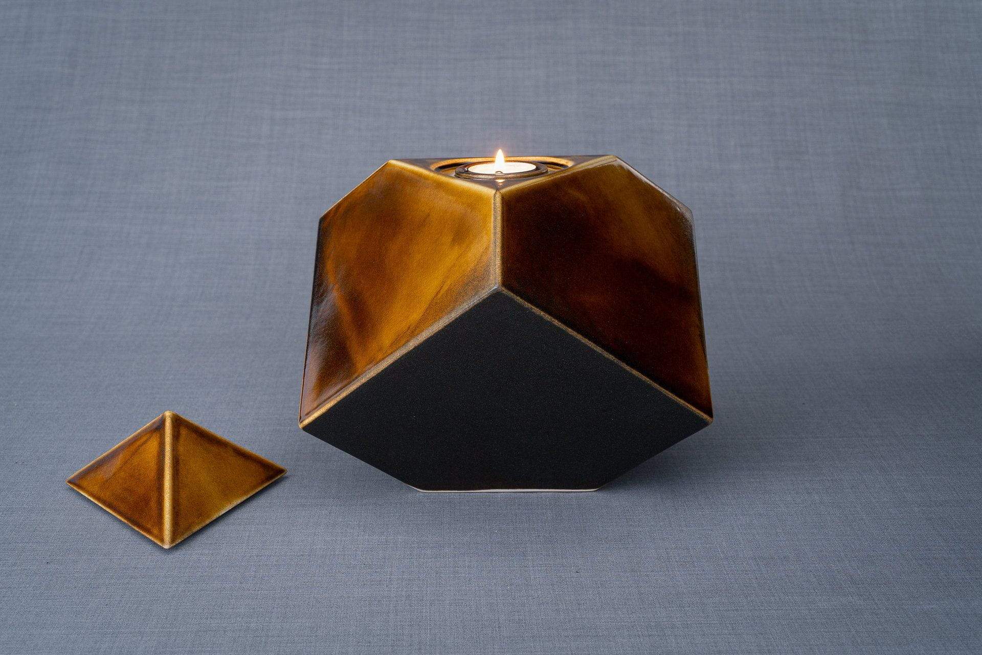 Abstract Handmade Cremation Urn for Ashes - Large | Rusty Brown | Ceramic - Pulvis Art Urns