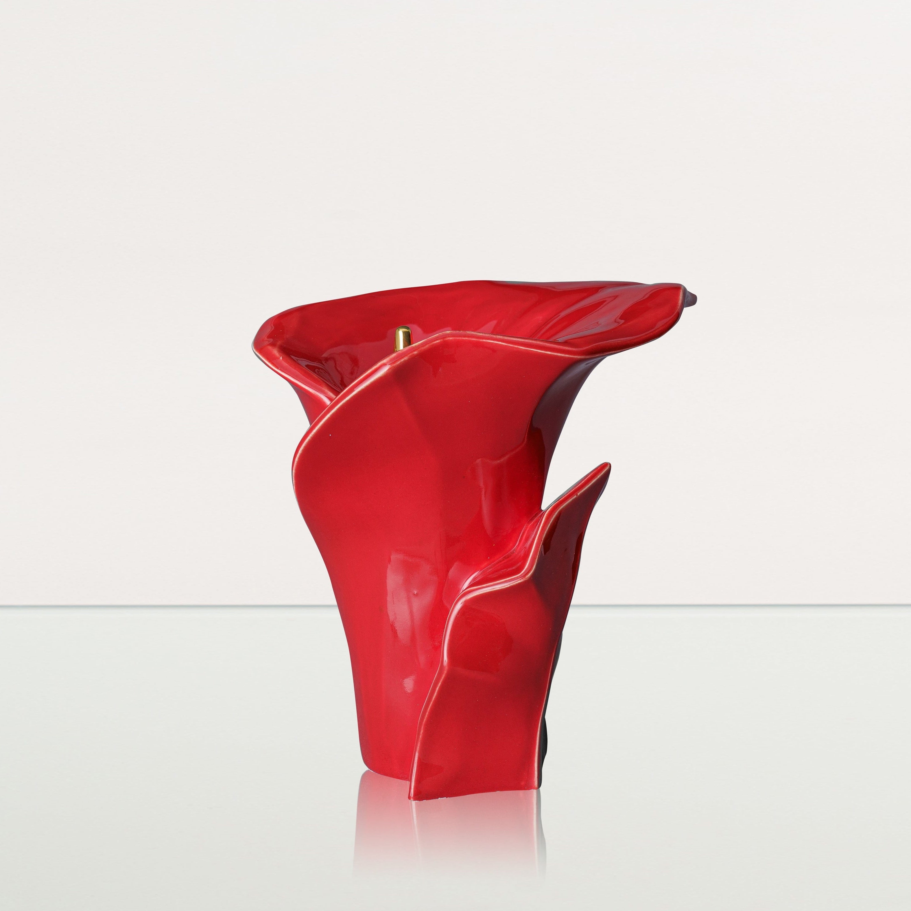 Calla Flower Memorial Urn for Ashes - Medium Urn | Red - Pulvis Art Urns