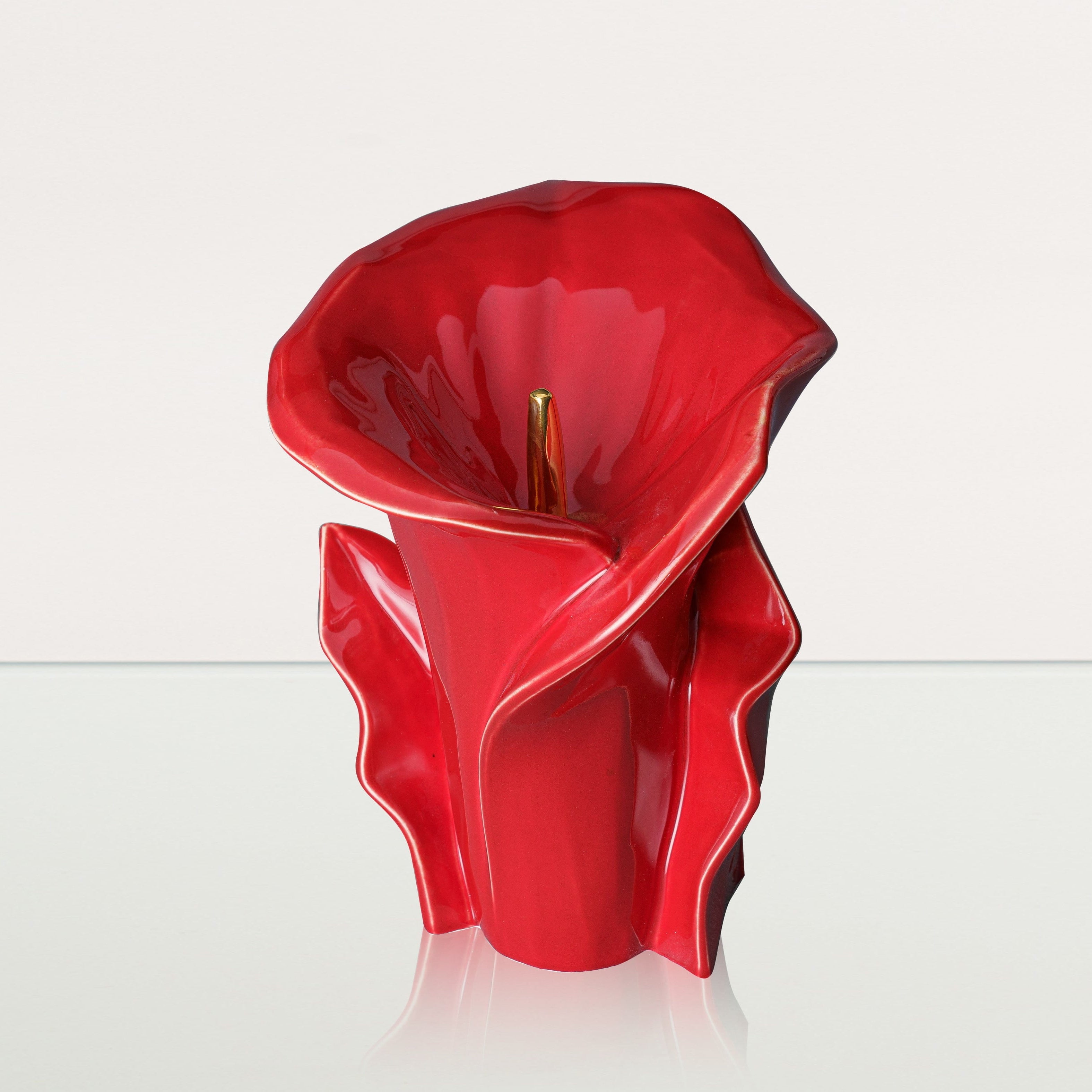 Calla Flower Memorial Urn for Ashes - Medium Urn | Red - Pulvis Art Urns