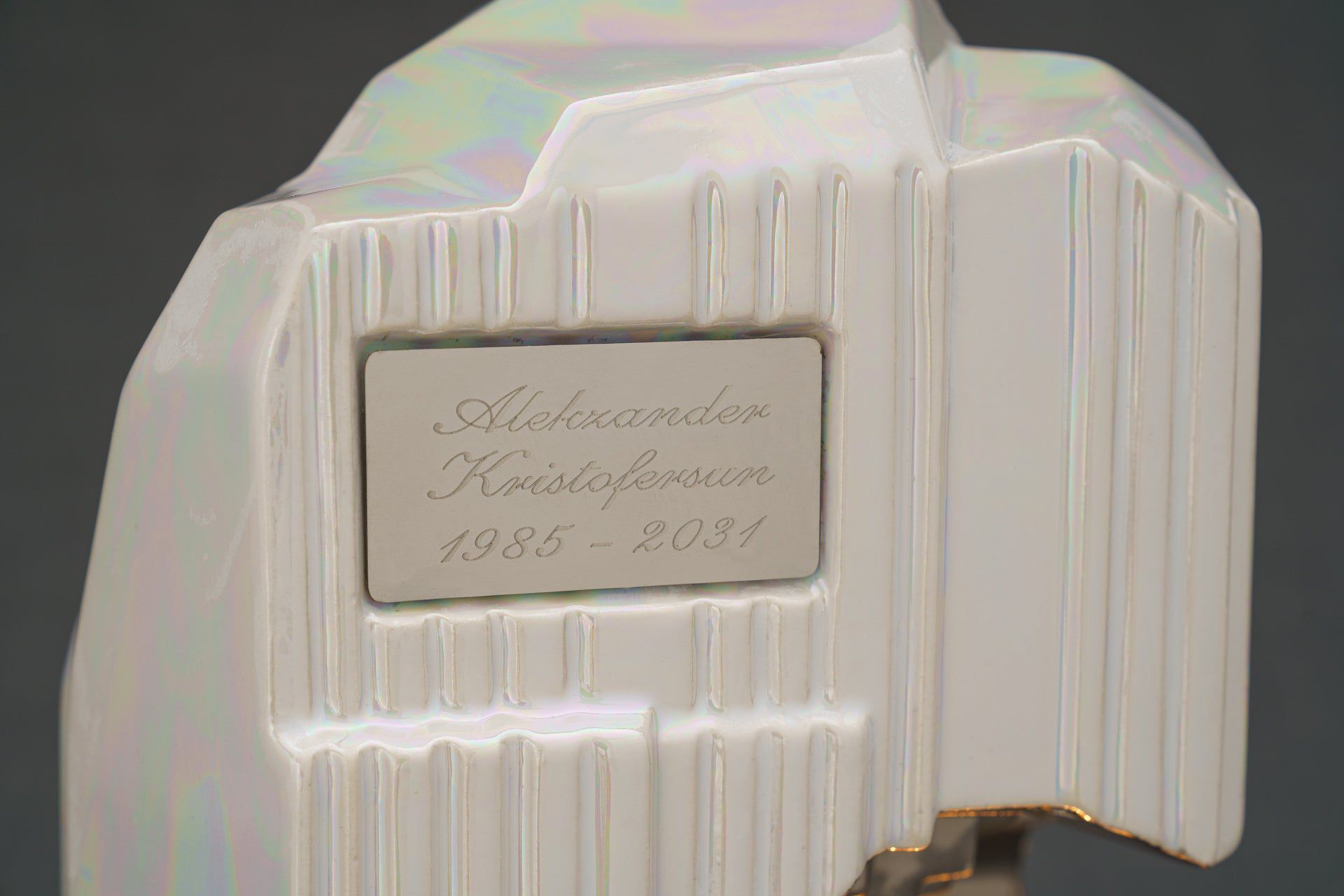 Cremation Candle Urn for Ashes "Heart" - Large | Pearly White | Ceramic Urn - Pulvis Art Urns