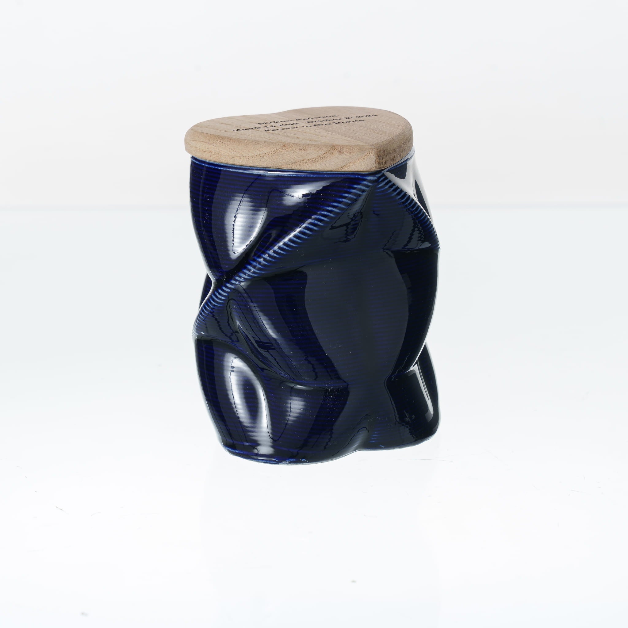 Pulvis Art Urns Adult Size Urn Pulvis Art Urns - Small Size Urn -Cremation Urn "Nexus" - 3D Printed Ceramic Urn | Cobalt Metalic | Keepsake