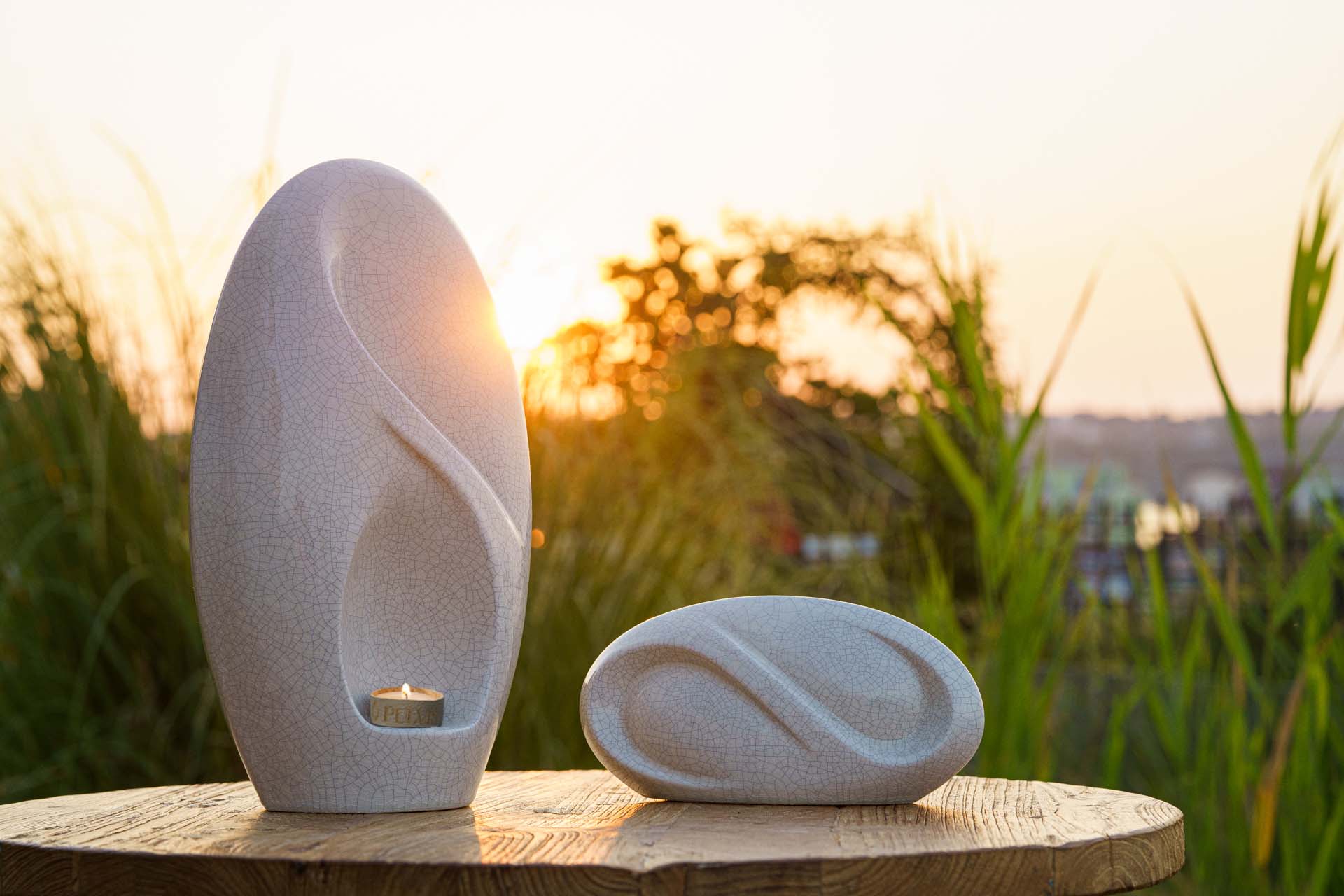 Eternity Handmade Cremation Urn for Ashes - Large | Craquelure | Ceramic Urn - Pulvis Art Urns