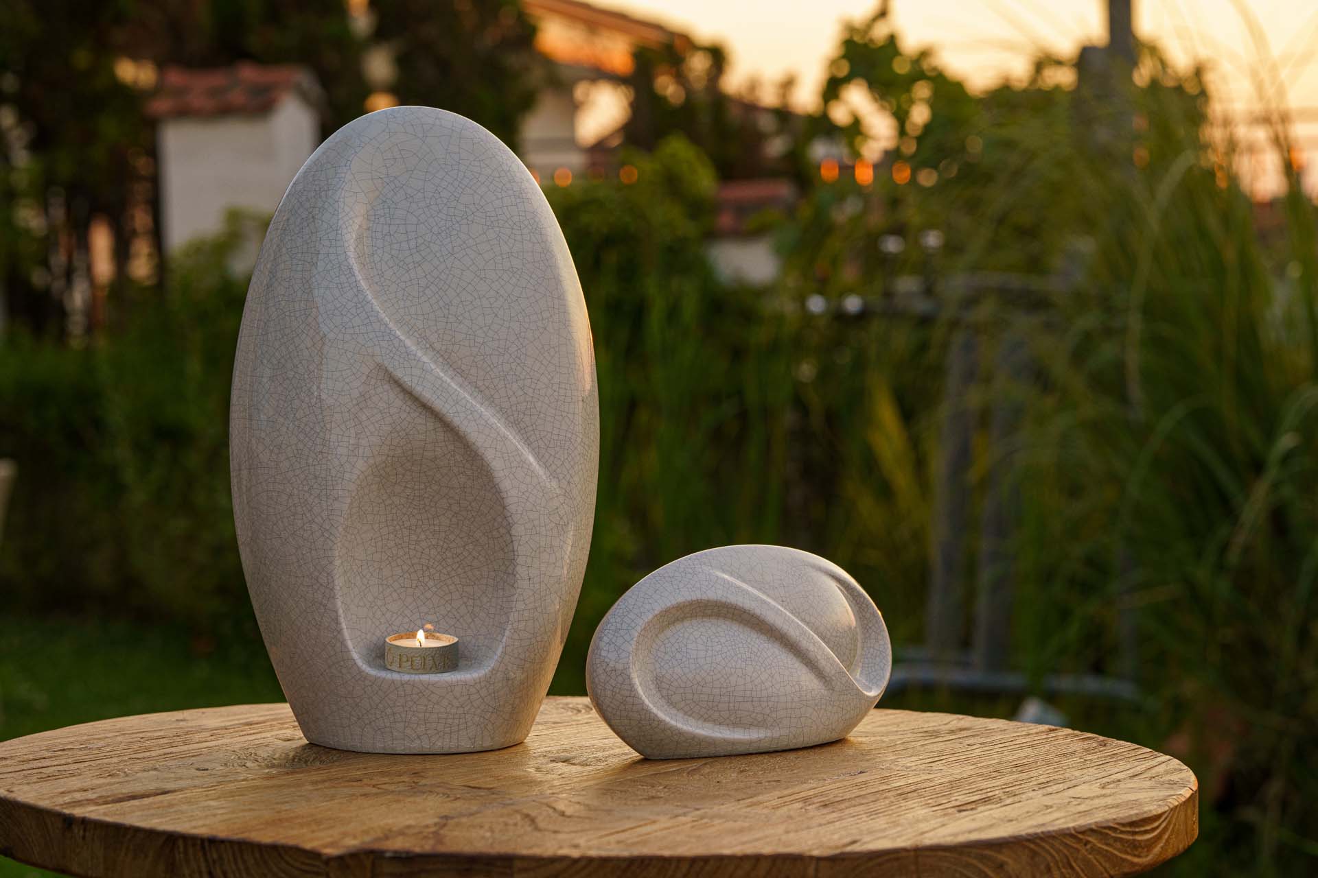 Eternity Handmade Cremation Urn for Ashes - Large Urn | Dark Sand | Ceramic - Pulvis Art Urns