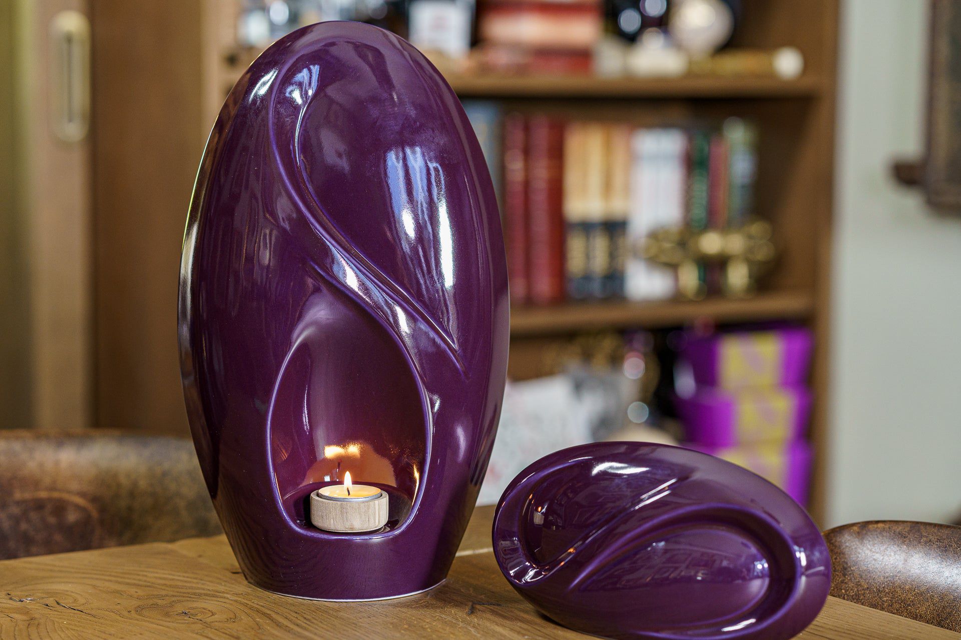 Eternity Handmade Cremation Urn for Ashes - Large | Violet | Ceramic Urn - Pulvis Art Urns