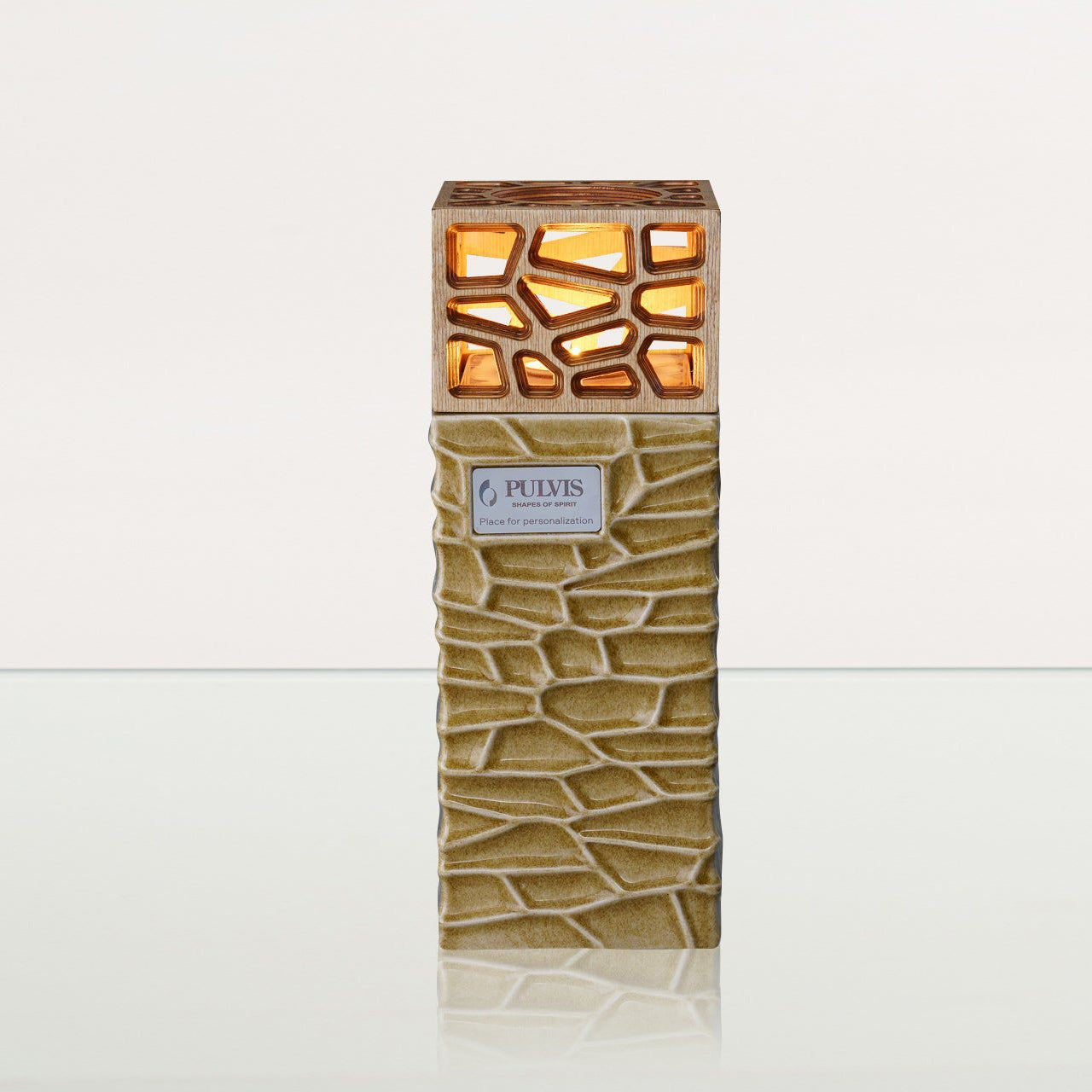 "Everlasting Flame" Cremation Urn for Ashes - Dark Sand | Ceramic Urn - Pulvis Art Urns