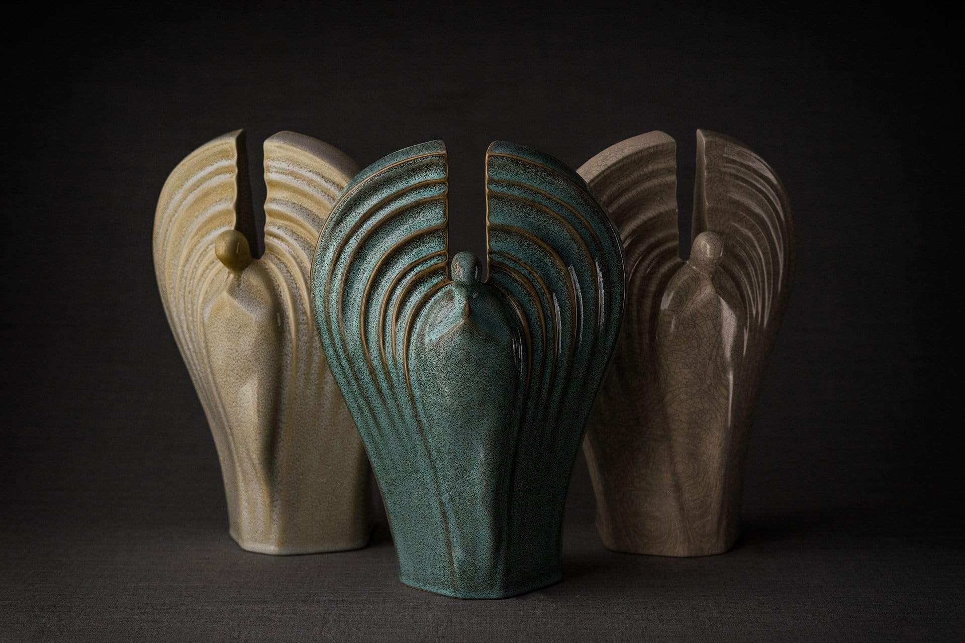 Guardian Handmade Cremation Urn for Ashes - Large | Beige Grey | Ceramic Urn - Pulvis Art Urns