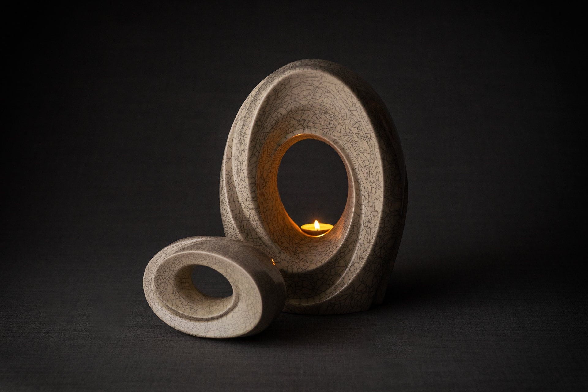Handmade Cremation Urn for Ashes "The Passage" - Large Urn | Craquelure | Ceramic - Pulvis Art Urns