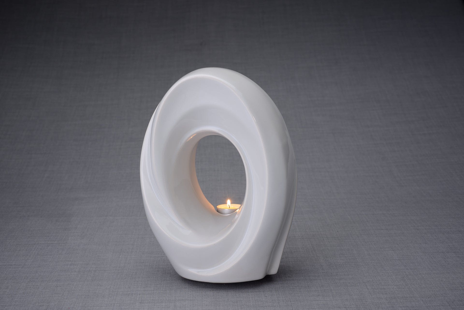 Handmade Cremation Urn for Ashes "The Passage" - Large Urn | White | Ceramic - Pulvis Art Urns