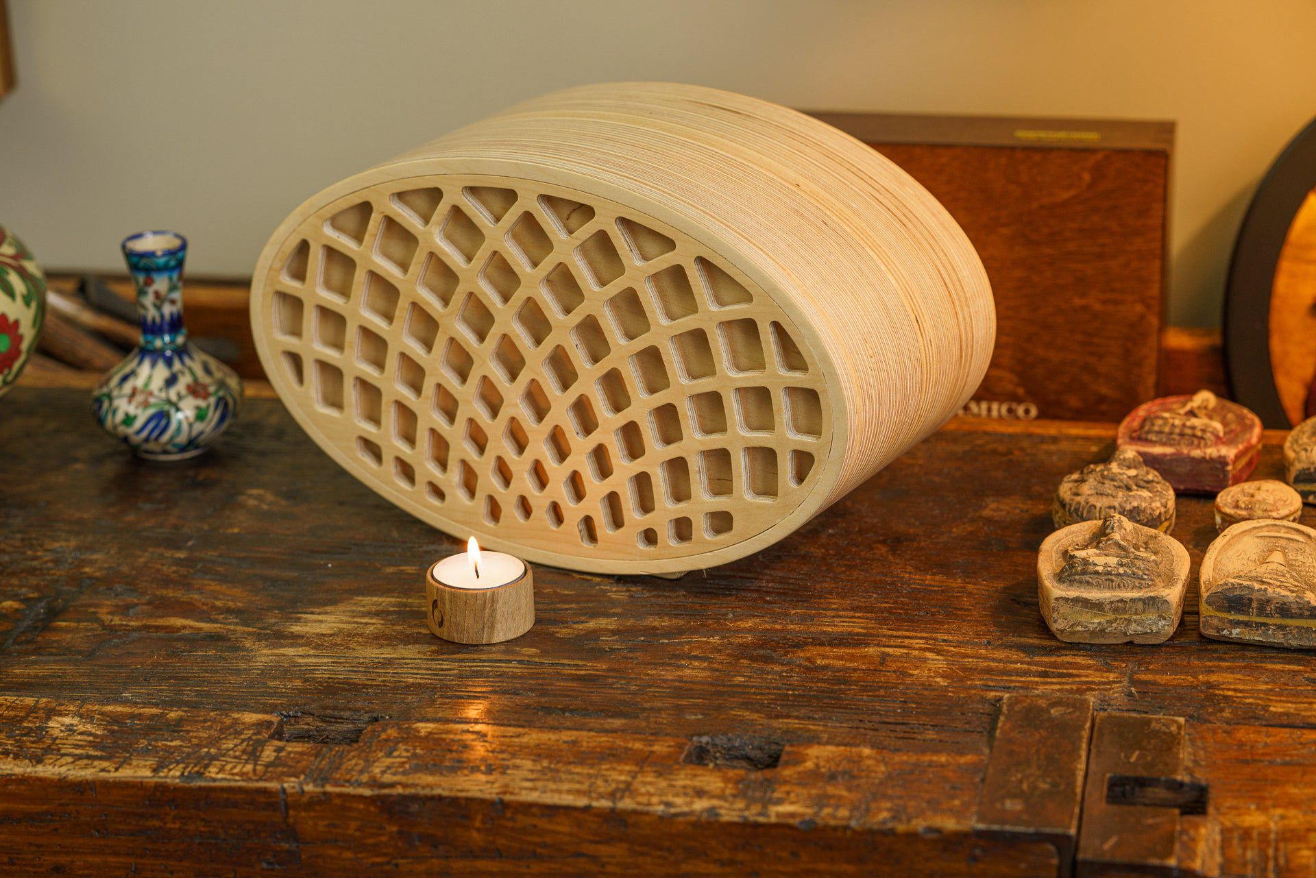 Wooden Cremation Urn "Remembrance" - Handmade - Rhomb Urn - Pulvis Art Urns