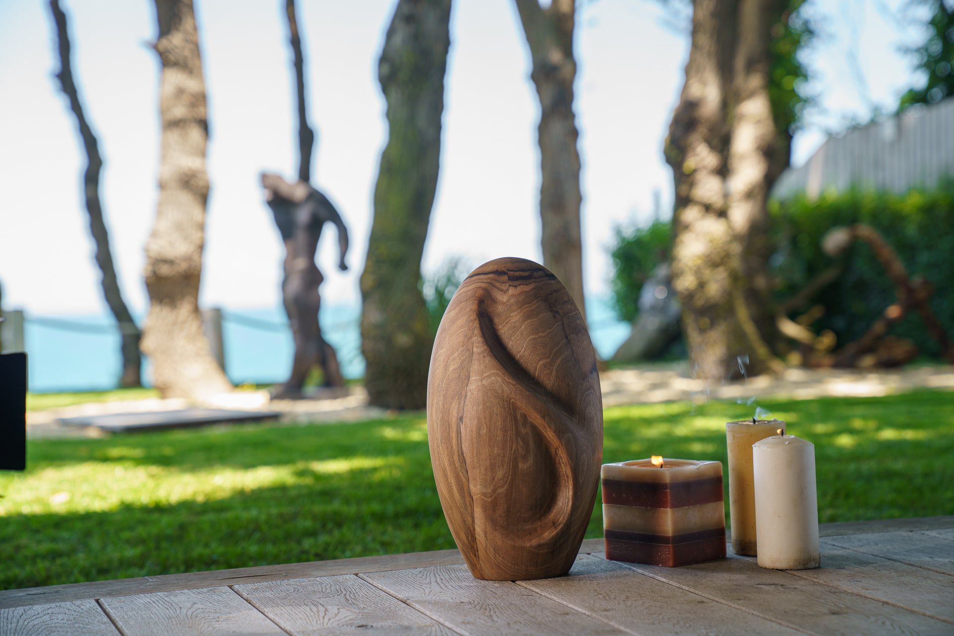 Wooden Urn for Ashes "Eternity" - Genuine Walnut Urn - Pulvis Art Urns