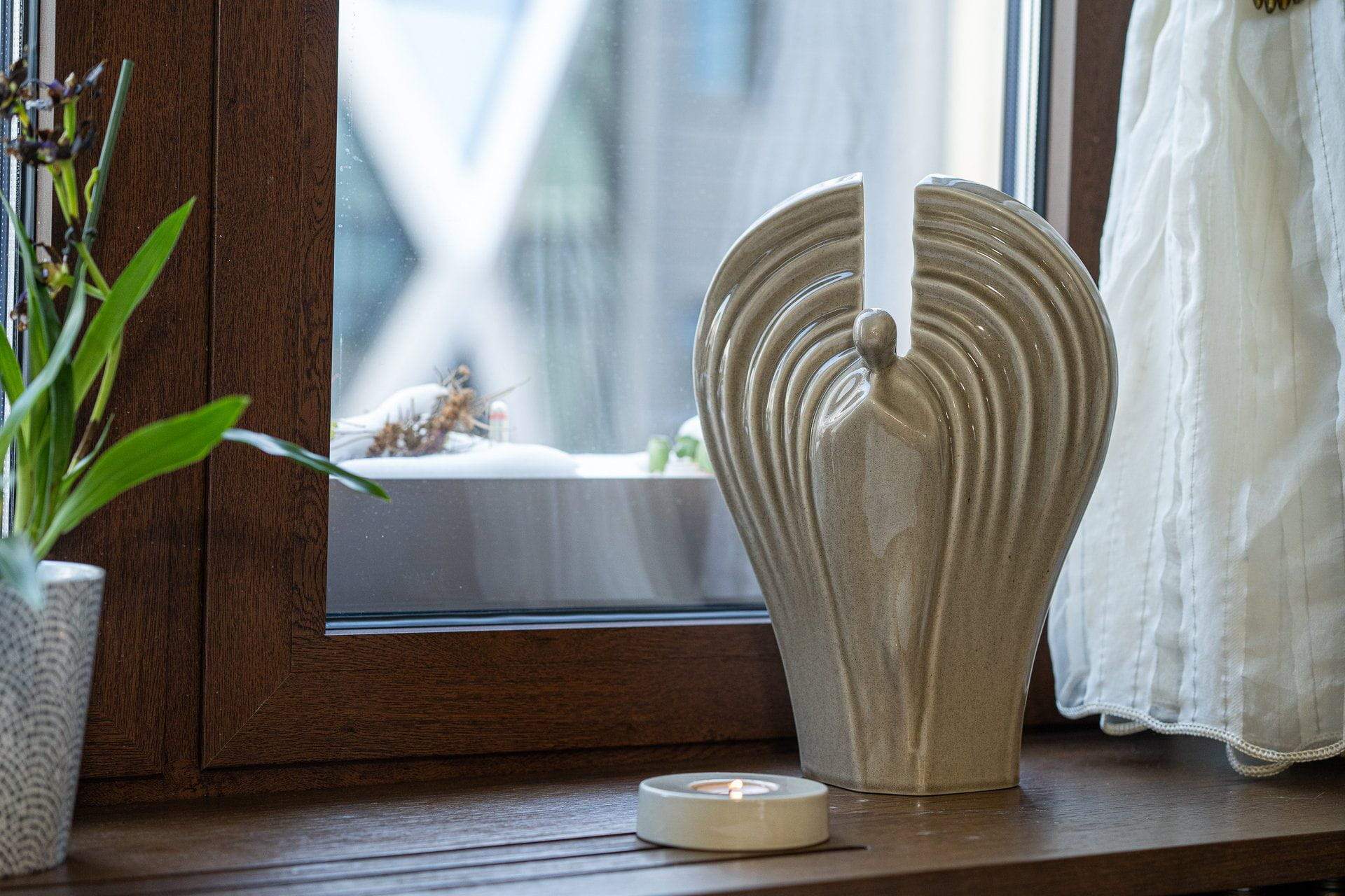 Caleo Handmade Candleholder for Cremation Urns - Light Sand | Ceramic - Pulvis Art Urns