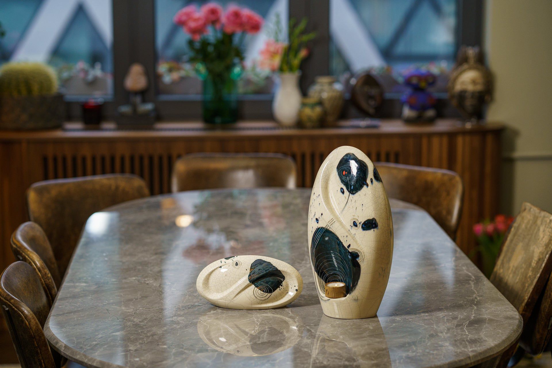 Hand Decorated Eternity Keepsake "Galaxy" - Ceramic Keepsake Urn - Pulvis Art Urns