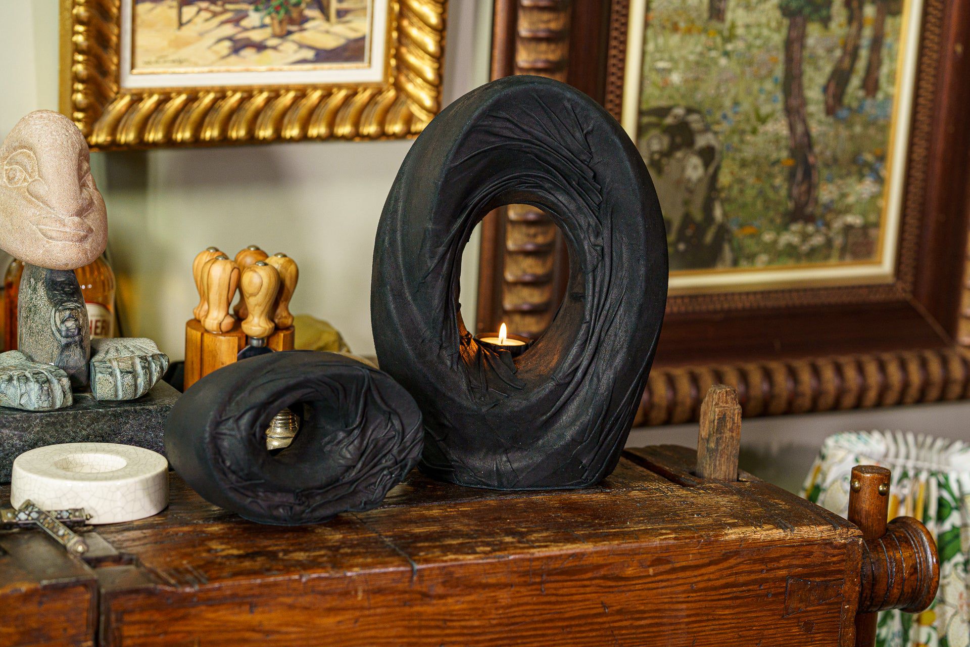 Handmade Cremation Urn for Ashes "The Passage" - Exclusive Leather Edition - Pulvis Art Urns