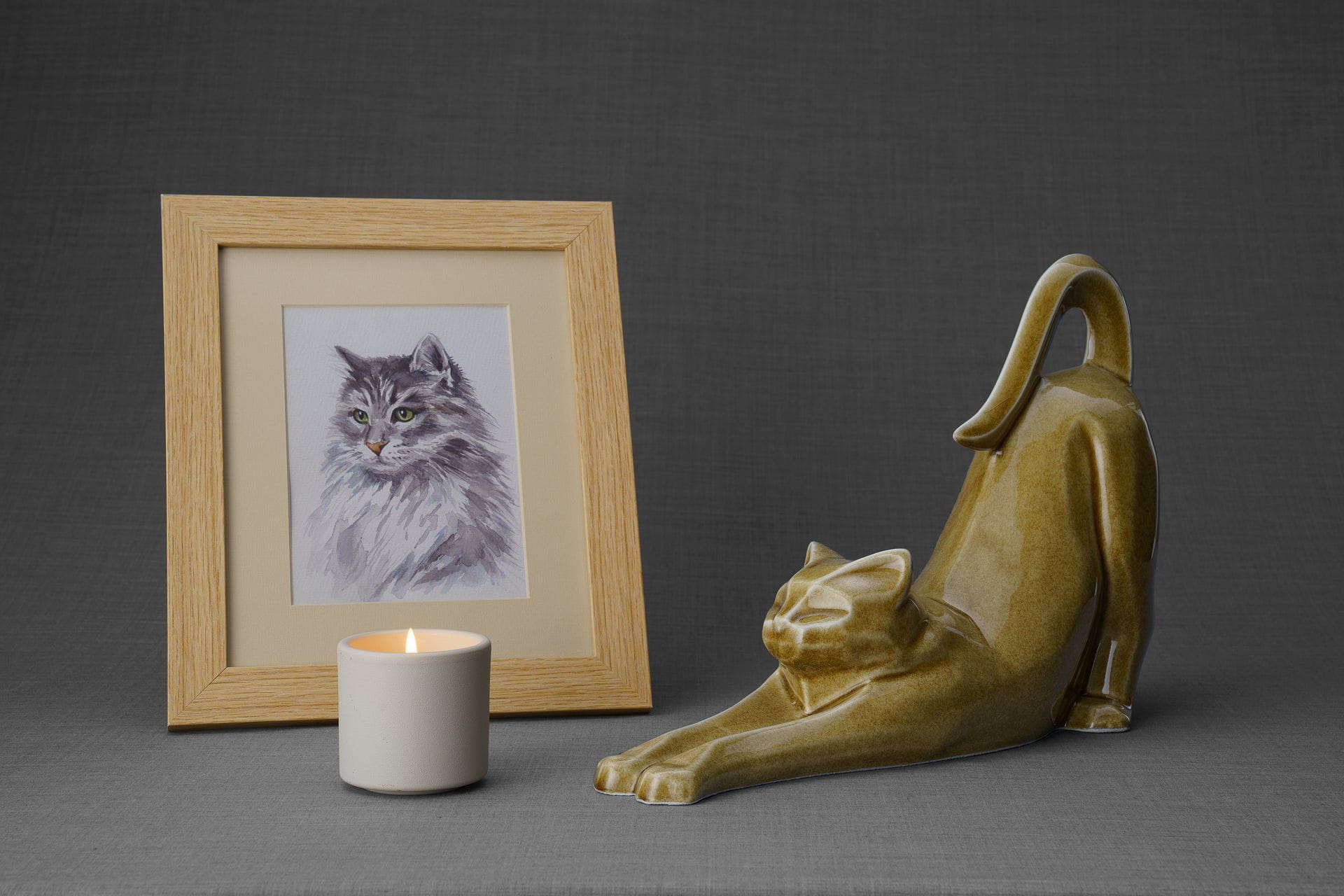 Grace Memorial Bundle - 4 Pieces - Portrait | Urn | Nameplate Holder | Scented Candle - Pulvis Art Urns