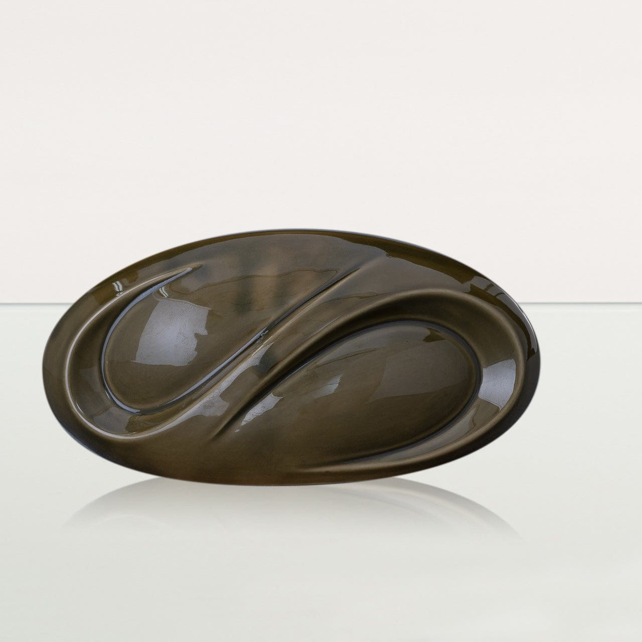 Eternity Handmade Cremation Keepsake Urn - Small Urn | Oily Green | Ceramic - Pulvis Art Urns