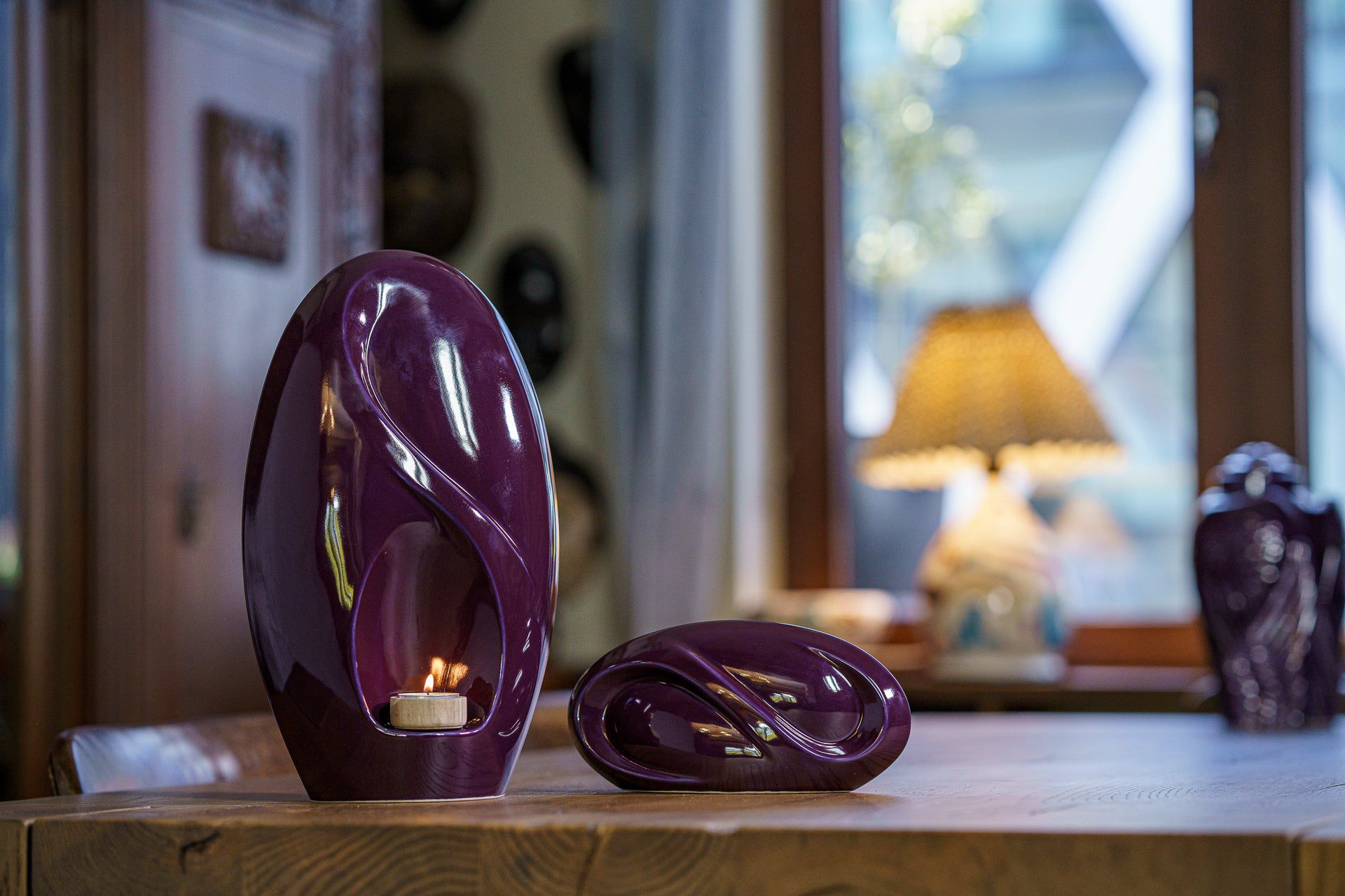 Eternity Handmade Cremation Keepsake Urn - Small | Violet | Ceramic - Pulvis Art Urns