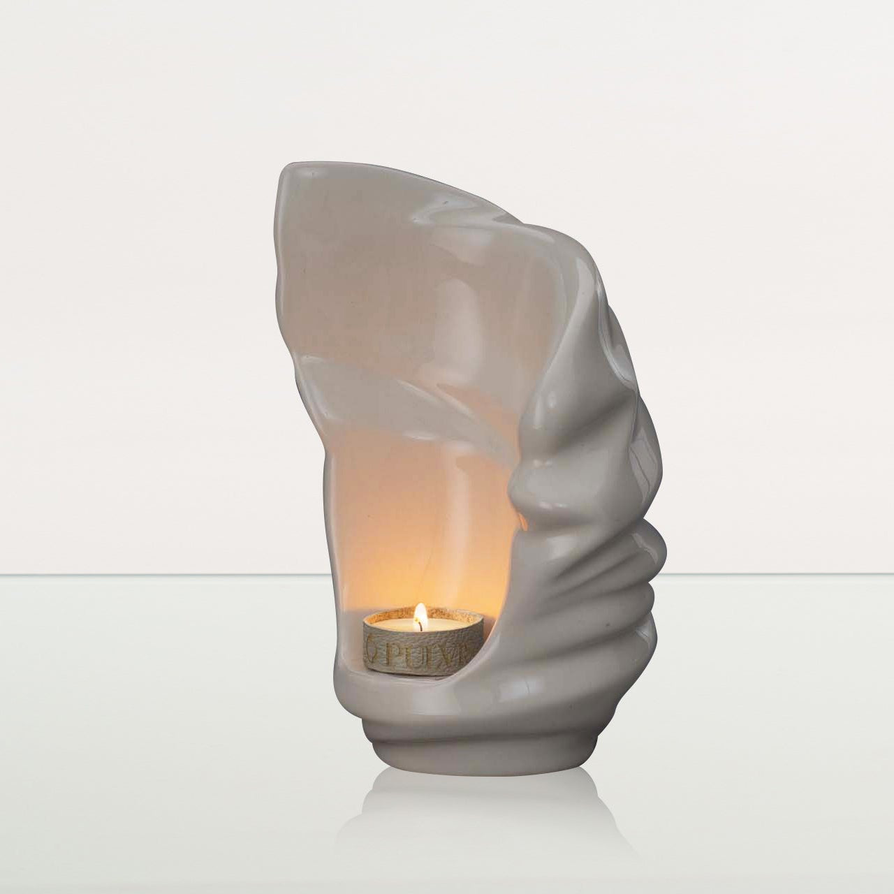 Handmade Cremation Keepsake Urn "Light" - Small Urn | Off-white | Ceramic - Pulvis Art Urns