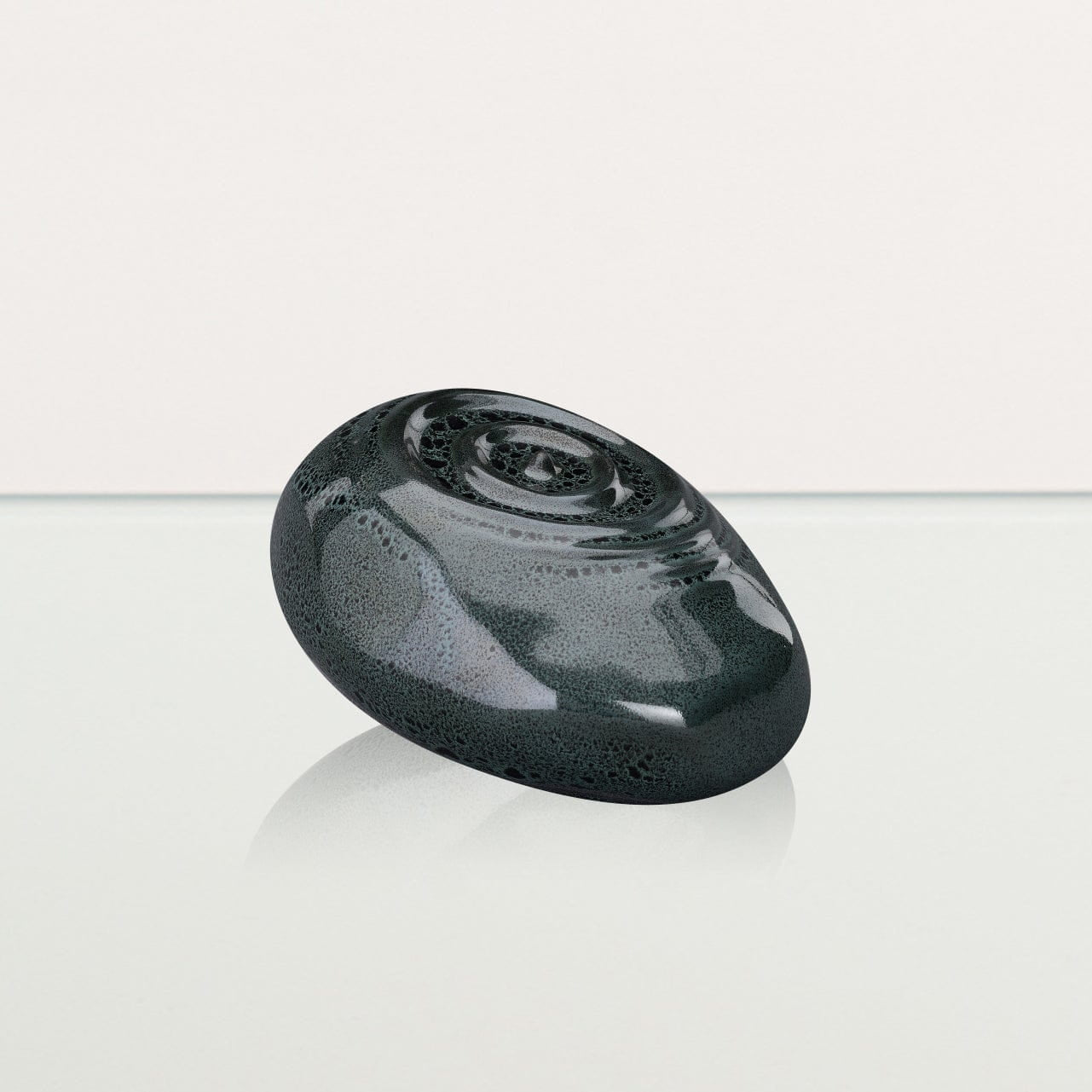Handmade Cremation Keepsake Urn "Resonance" - Small Urn | Black Melange | Ceramic - Pulvis Art Urns