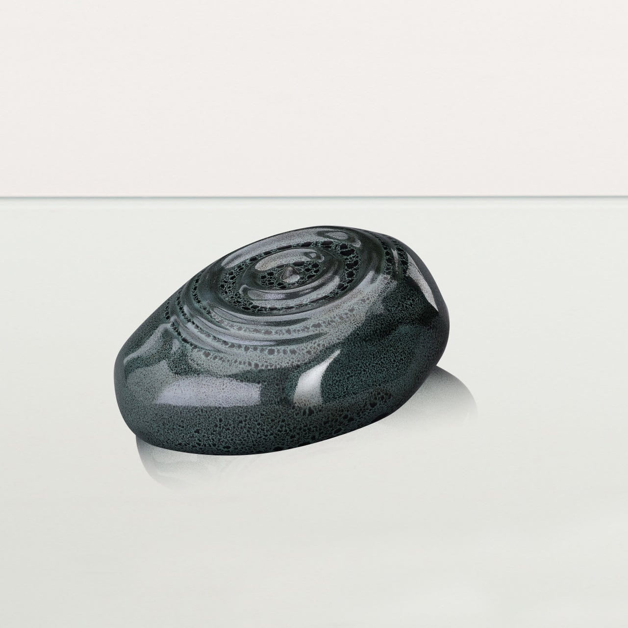 Handmade Cremation Keepsake Urn "Resonance" - Small Urn | Black Melange | Ceramic - Pulvis Art Urns