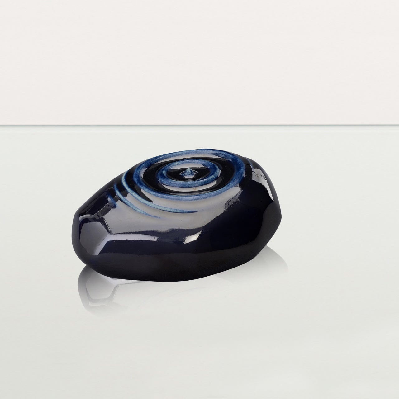 Handmade Cremation Keepsake Urn "Resonance" - Small Urn | Cobalt Metallic | Ceramic - Pulvis Art Urns