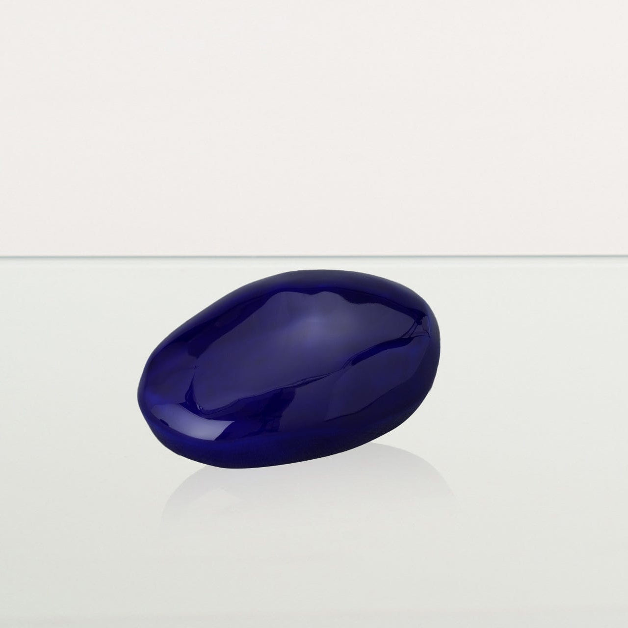 Handmade Cremation Keepsake Urn "Stone" - Small | Cobalt Metallic | Ceramic Urn - Pulvis Art Urns