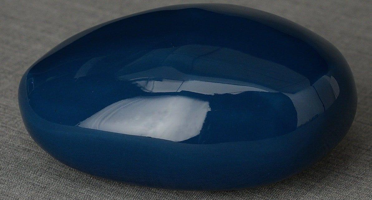 Handmade Cremation Keepsake Urn "Stone" - Small Urn | Light Cobalt | Ceramic - Pulvis Art Urns