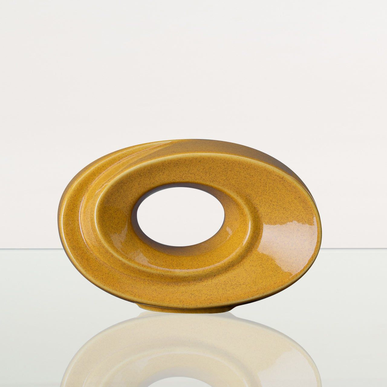 Handmade Cremation Keepsake Urn "The Passage" - Small Urn | Amber Yellow | Ceramic - Pulvis Art Urns