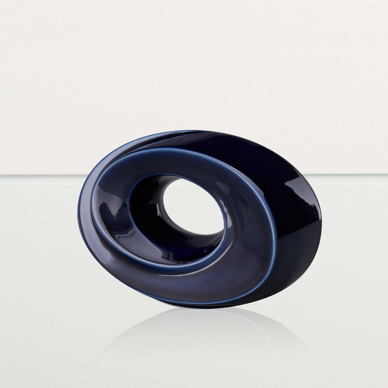 Handmade Cremation Keepsake Urn "The Passage" - Small Urn | Cobalt Metallic | Ceramic - Pulvis Art Urns