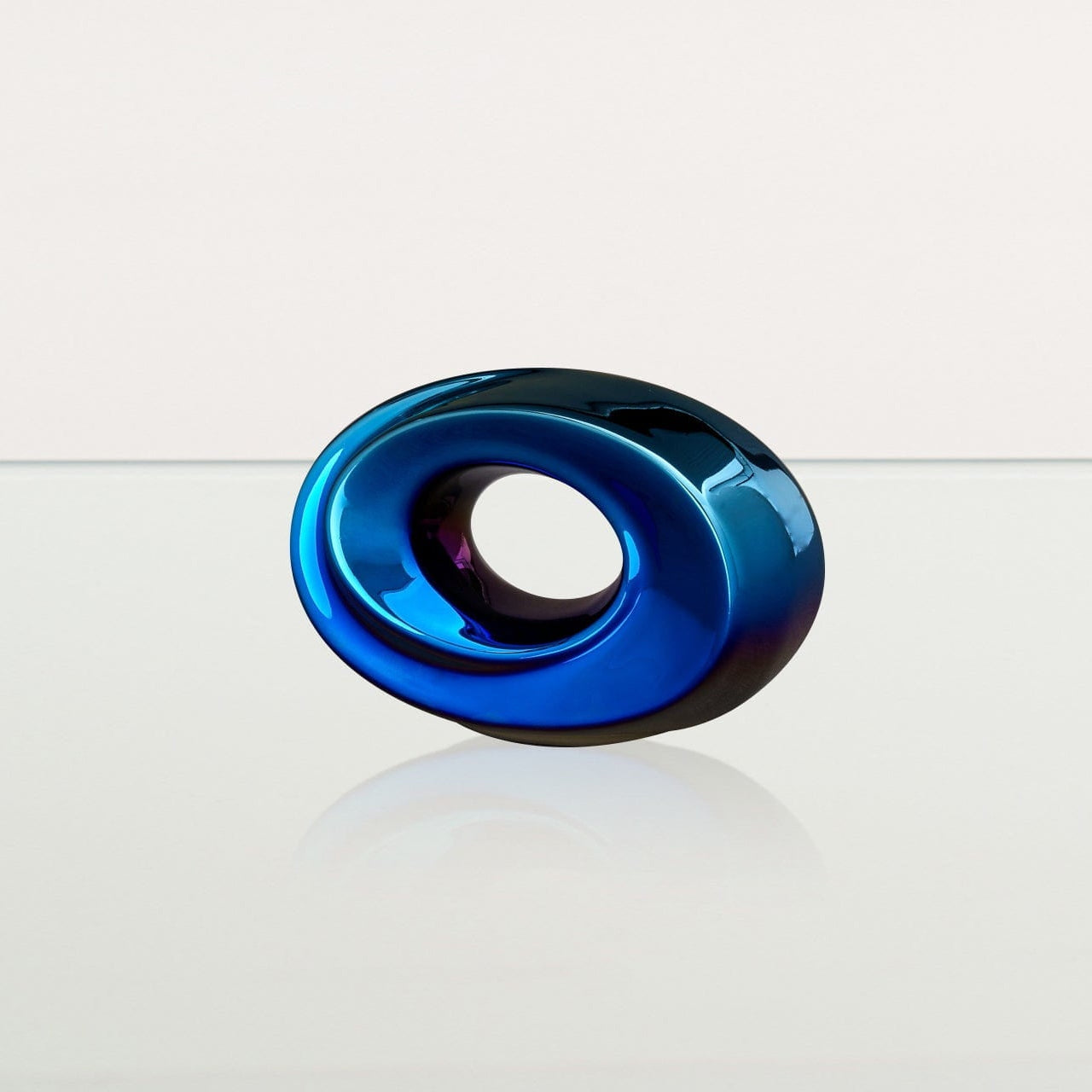 Handmade Cremation Keepsake Urn "The Passage" - Small Urn | Glossy Blue - Pulvis Art Urns