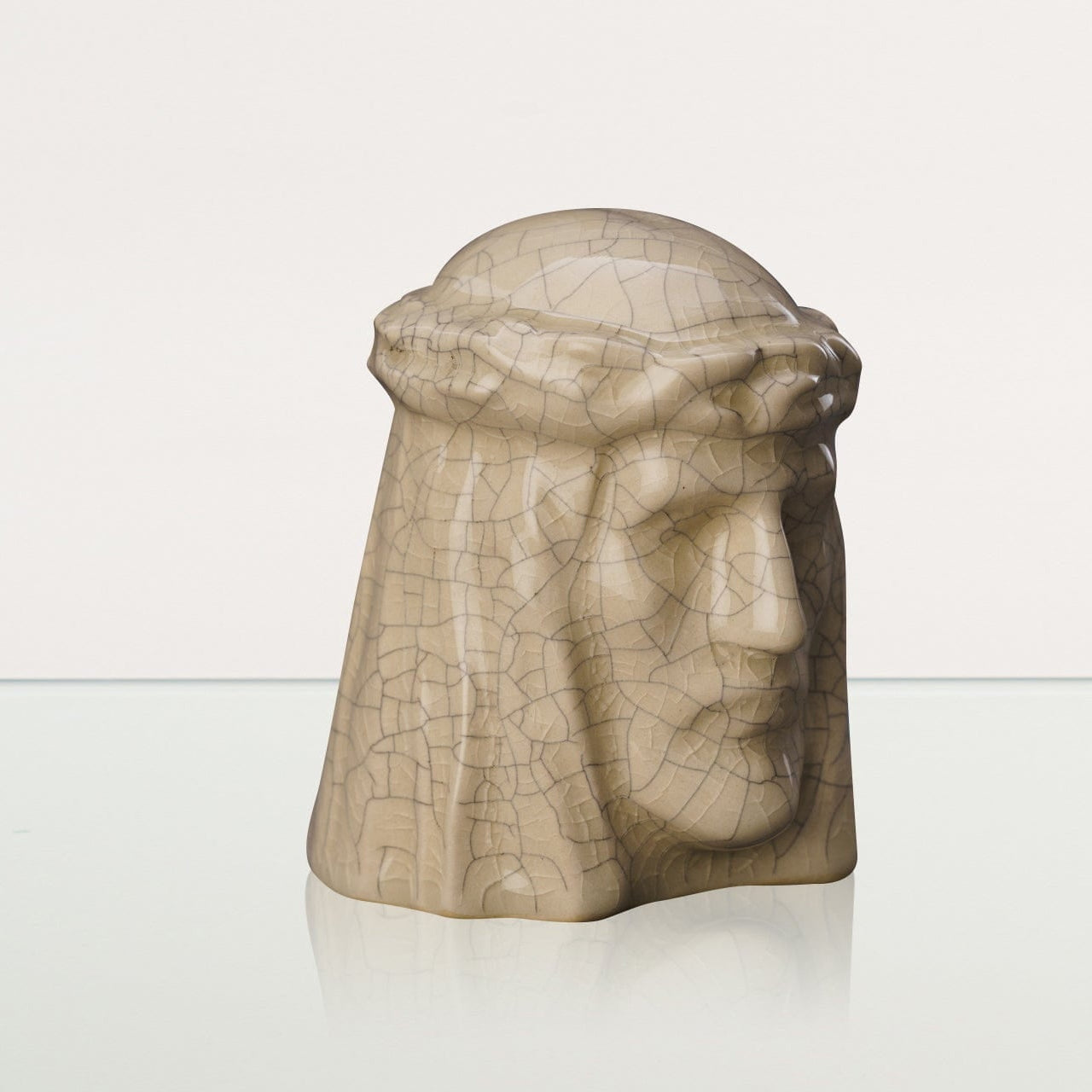 Handmade Mini Keepsake Urn "The Christ" - Craquelure | Ceramic Mini Urn - Pulvis Art Urns