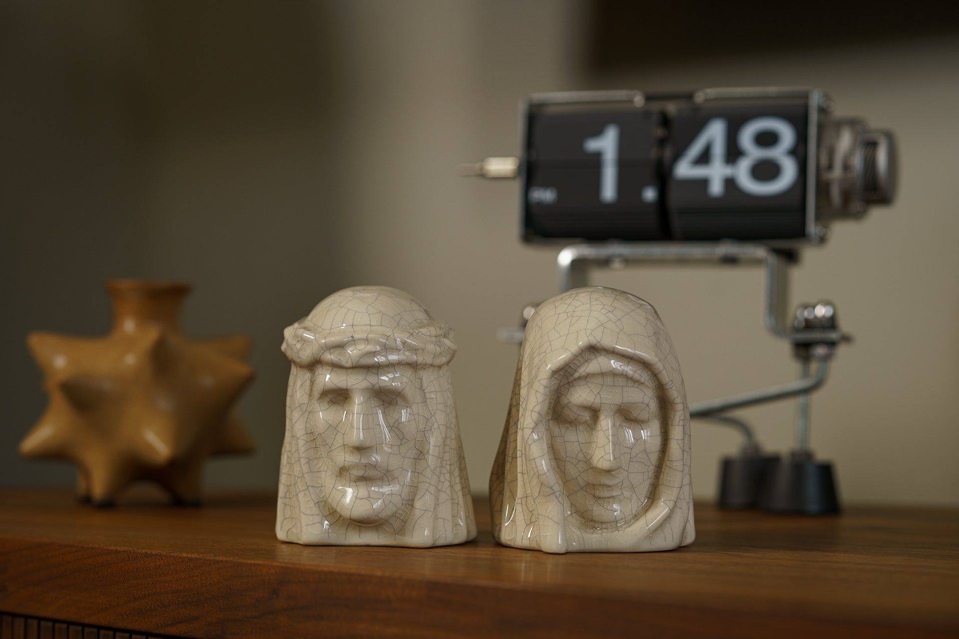 Handmade Mini Keepsake Urn "The Holy Mother" - Craquelure | Ceramic Mini Urn - Pulvis Art Urns