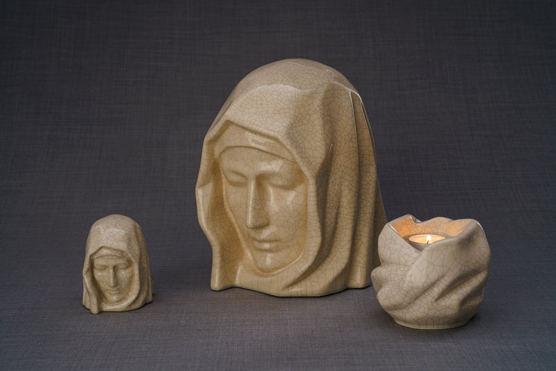 Handmade Mini Keepsake Urn "The Holy Mother" - White Mini Urn | Ceramic - Pulvis Art Urns