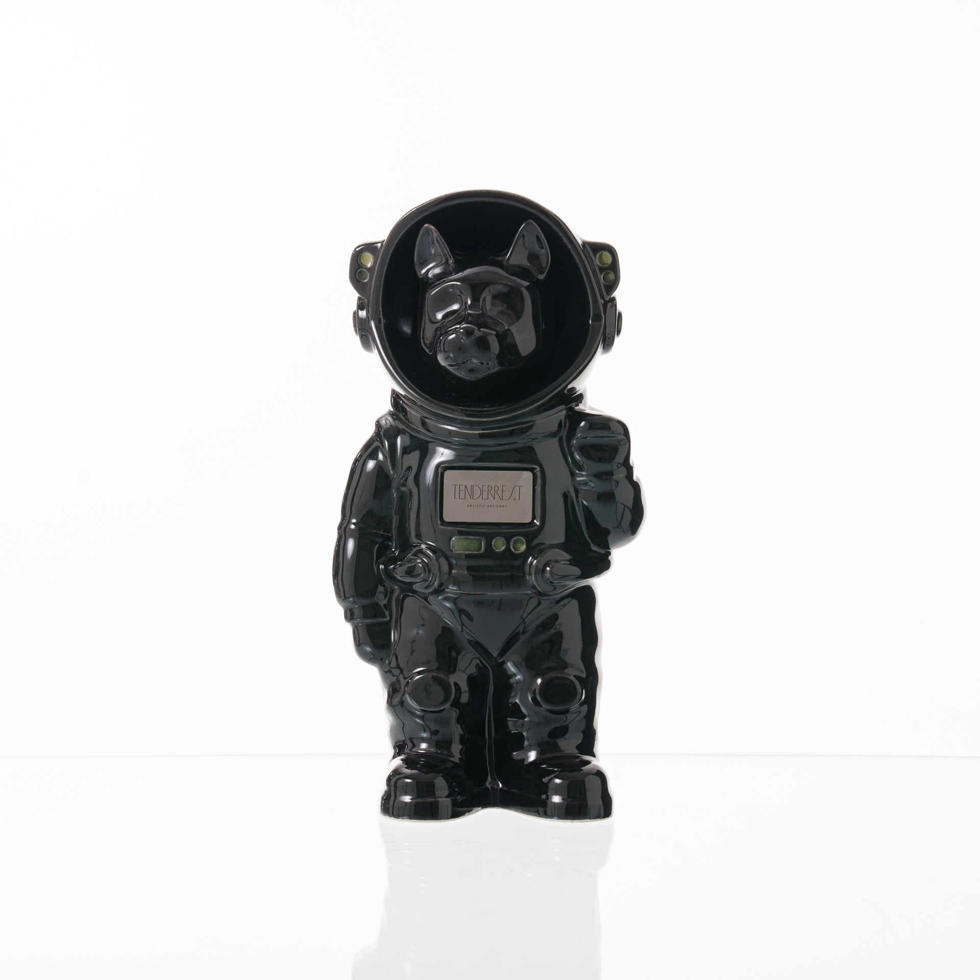 Pulvis Art Urns Pet Cremation Urn Black / Black / Yes (+$50) Customizable Pet Cremation Urn - Dog | Ceramic Handmade Figure
