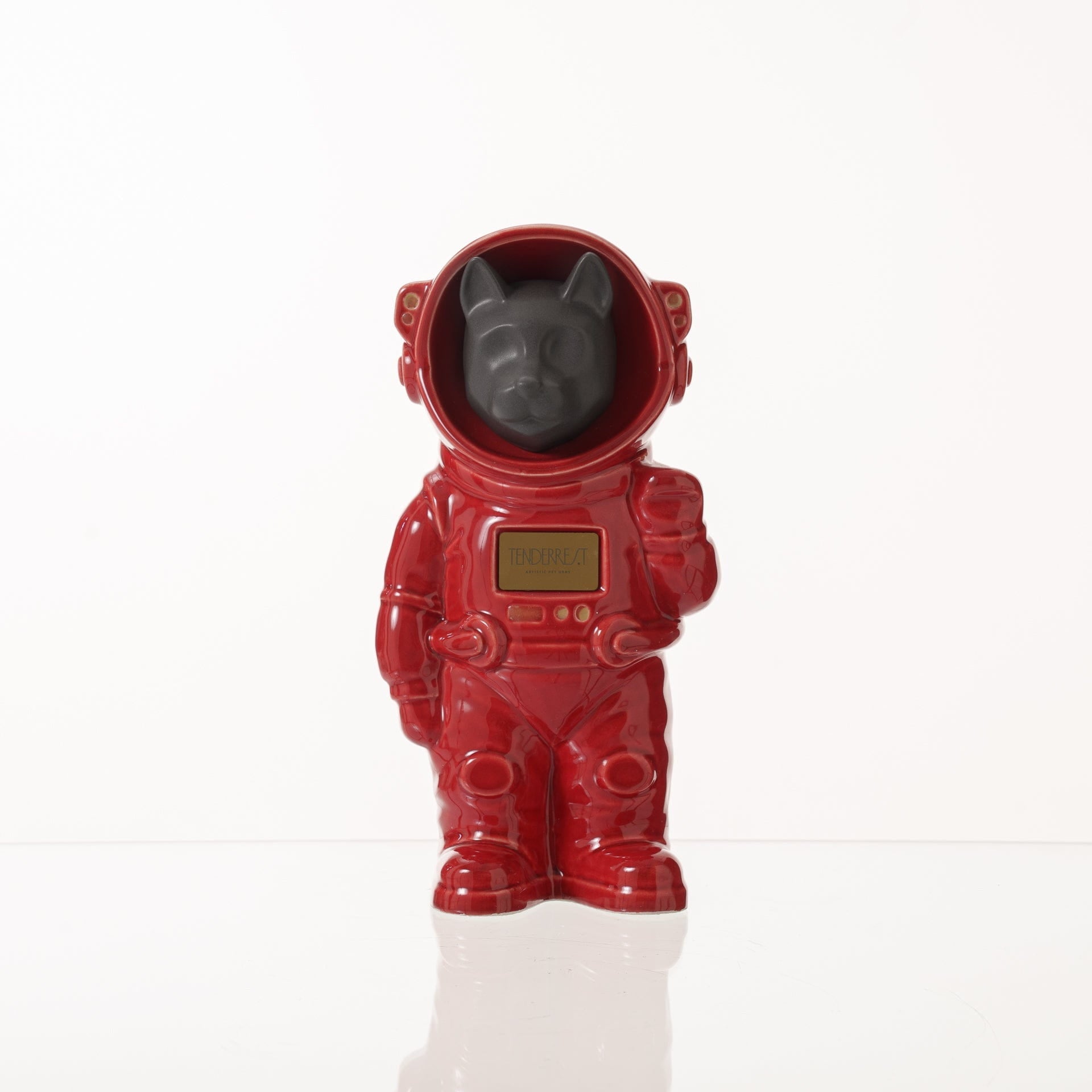 Pulvis Art Urns Pet Cremation Urn Red / Gray Matte / Yes (+$50) Customizable Pet Cremation Urn - Dog | Ceramic Handmade Figure