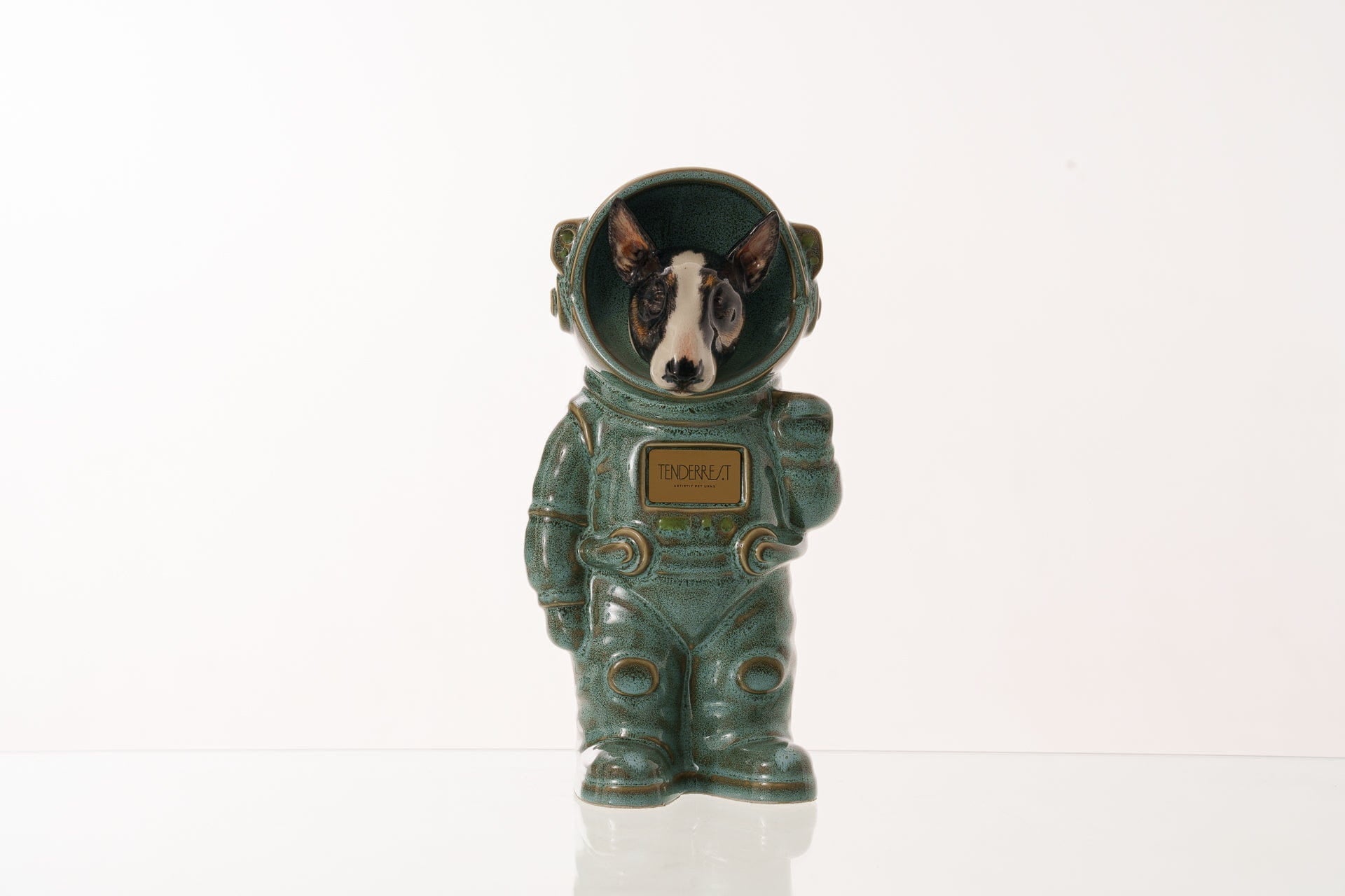 Pulvis Art Urns Pet Cremation Urn Oily Green / CUSTOM (by photo) / Yes (+$50) Dog Cremation Urn Bull Terrier - Customizable Figure | Pet Urn