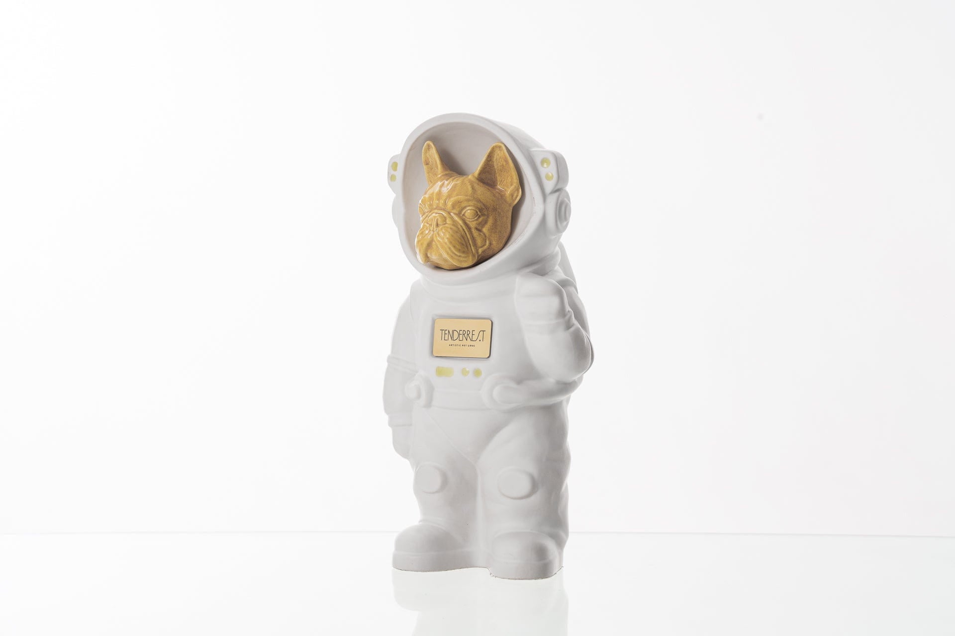Pulvis Art Urns Pet Cremation Urn White Matte / Yellow / No Dog Cremation Urn French Bulldog - Customizable Figure | Pet Urn