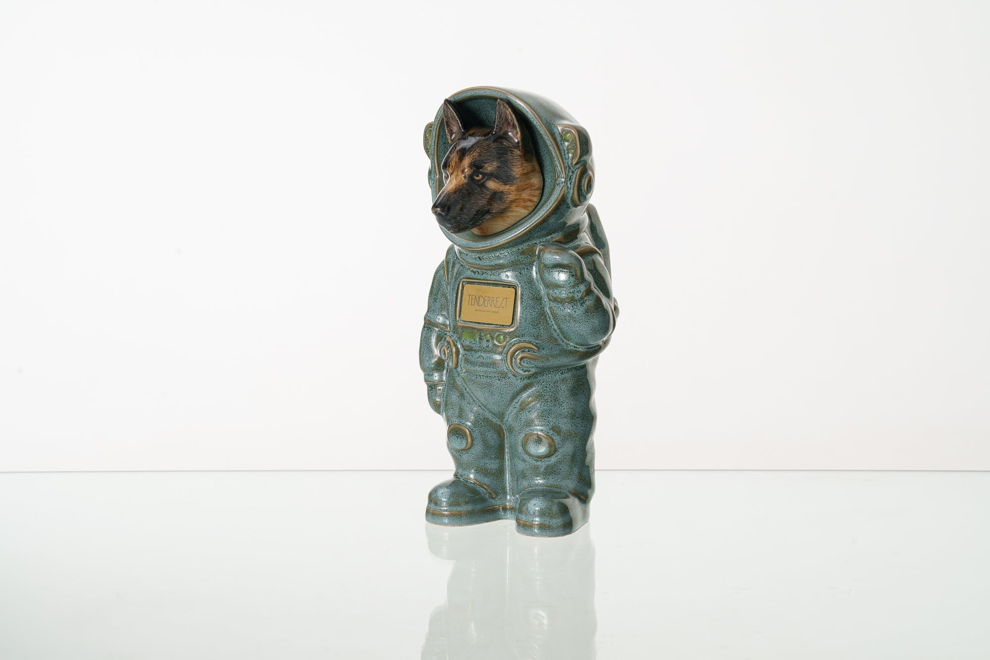 Pulvis Art Urns Pet Cremation Urn Oily Green / CUSTOM (by photo) / No Dog Cremation Urn German Shepherd - Customizable Figure | Ceramic Pet Urn