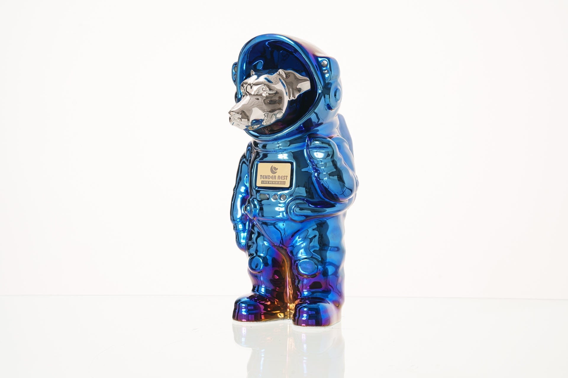 Pulvis Art Urns Pet Cremation Urn Glossy Blue / Platinum / Yes (+$50) Dog Cremation Urn Jack Russell - Customizable Figure | Ceramic Pet Urn