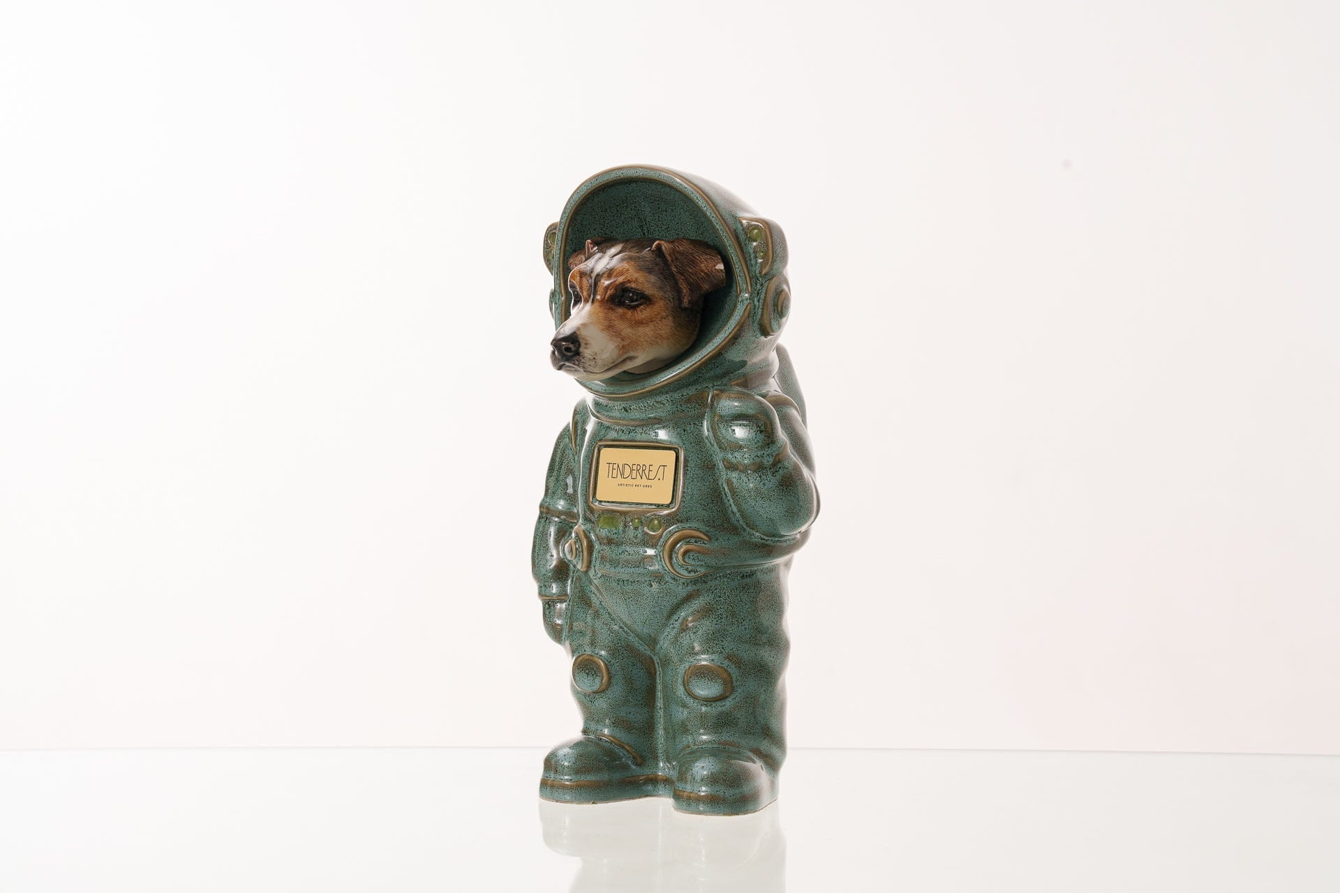 Pulvis Art Urns Pet Cremation Urn Oily Green / CUSTOM (by photo) / Yes (+$50) Dog Cremation Urn Jack Russell - Customizable Figure | Ceramic Pet Urn