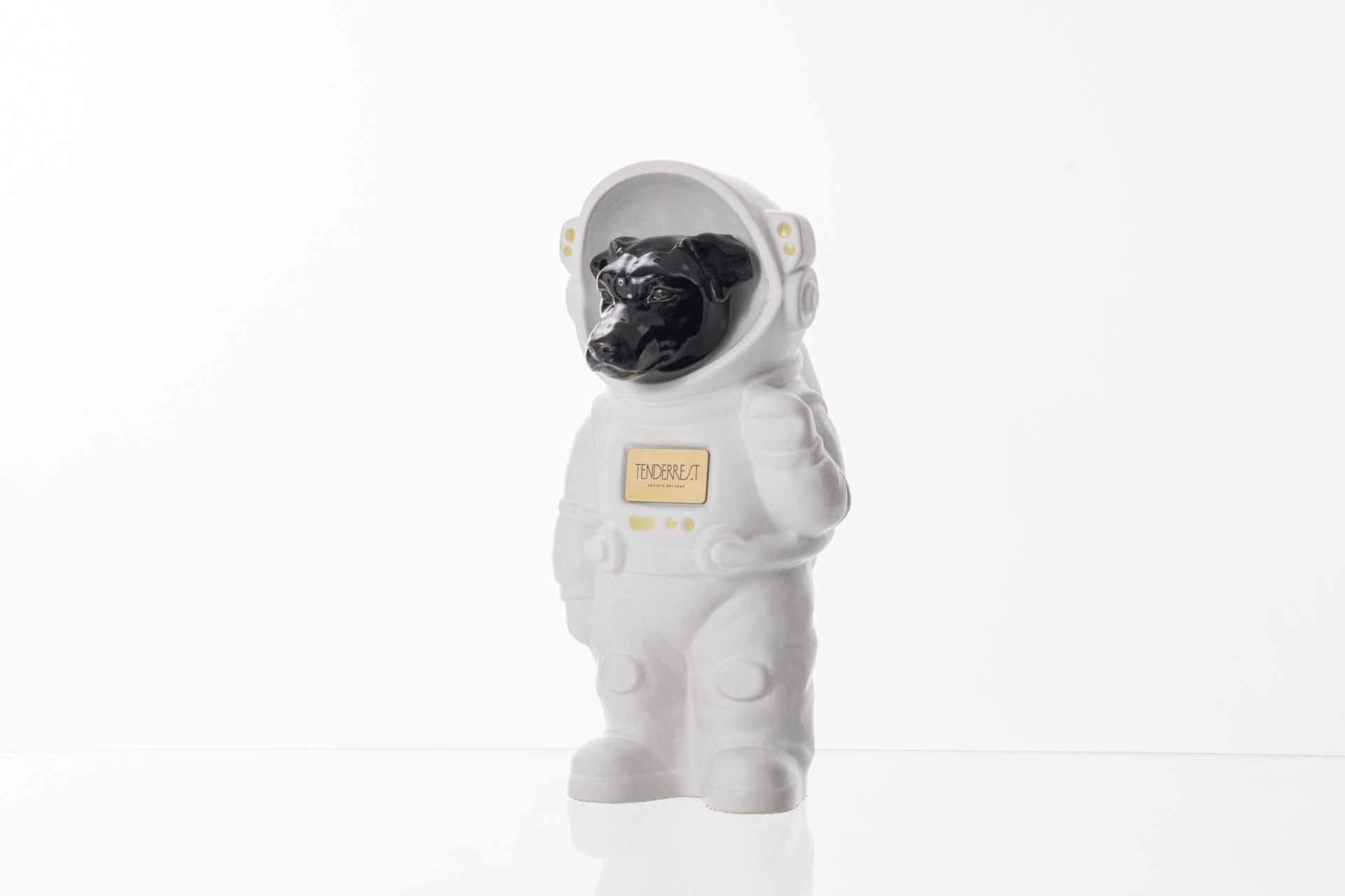 Pulvis Art Urns Pet Cremation Urn White Matte / Black / Yes (+$50) Dog Cremation Urn Jack Russell - Customizable Figure | Ceramic Pet Urn