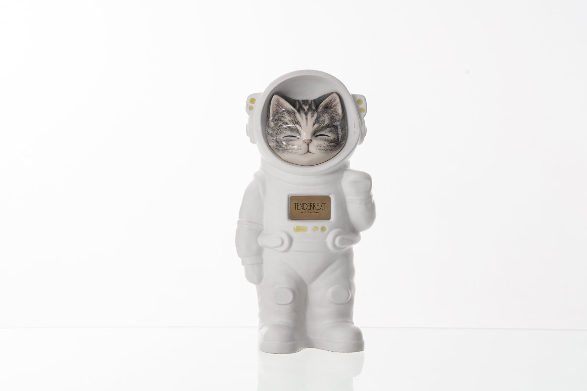 Pulvis Art Urns Pet Cremation Urn Lyra / White Matte / Yes (+$50) Hand Decorated Pet Urn - Cat | Ceramic Handmade Figure